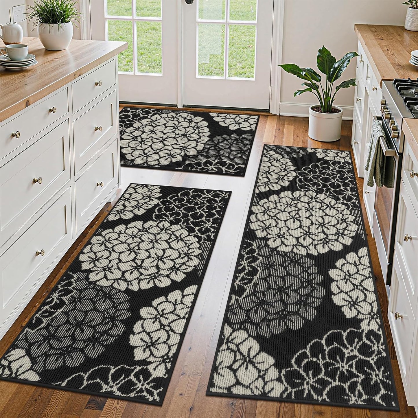 Vaukki Floral Kitchen Rug Sets of 3 for Stylish Home Decor
