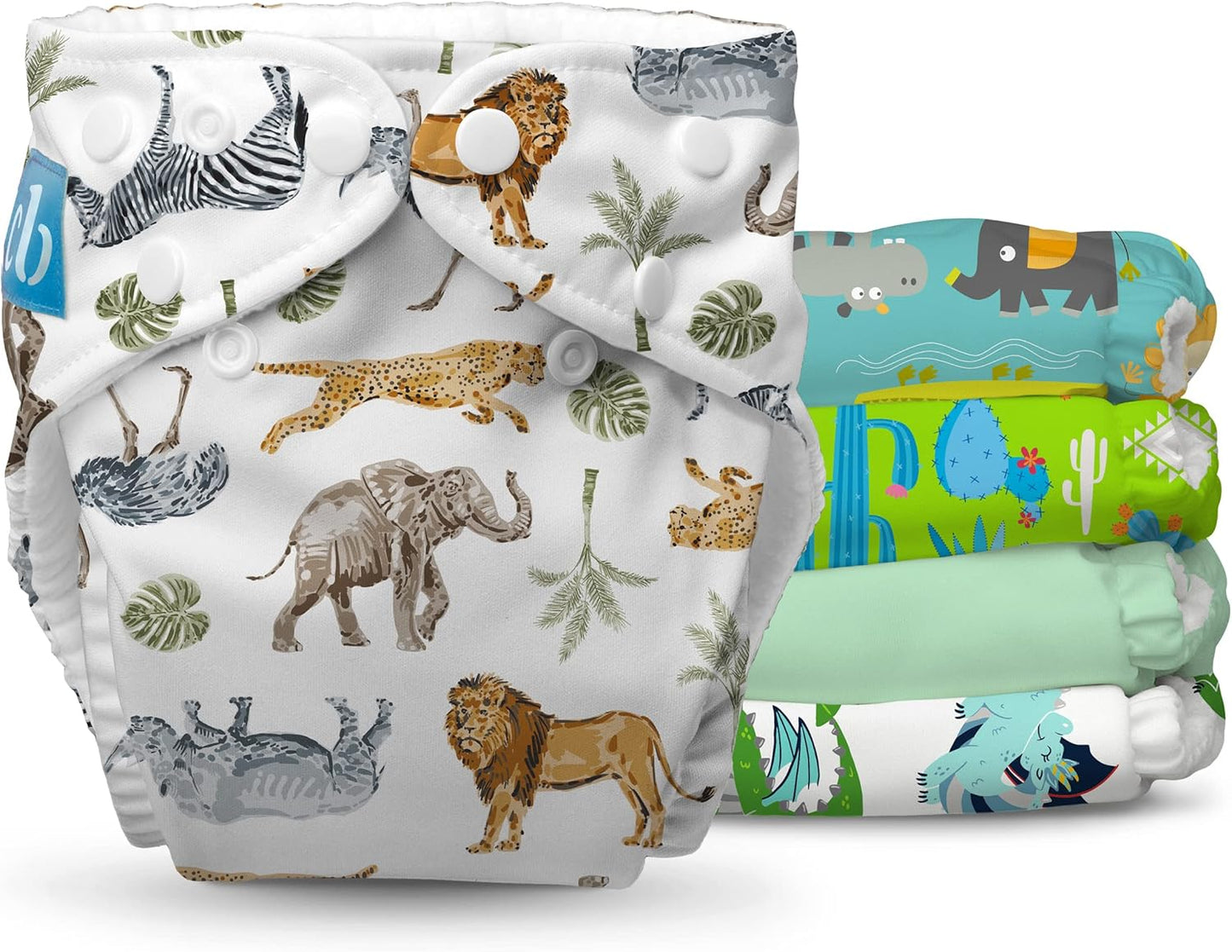 Charlie Banana Mighty Beasties Cloth Diapers - 5 Pack