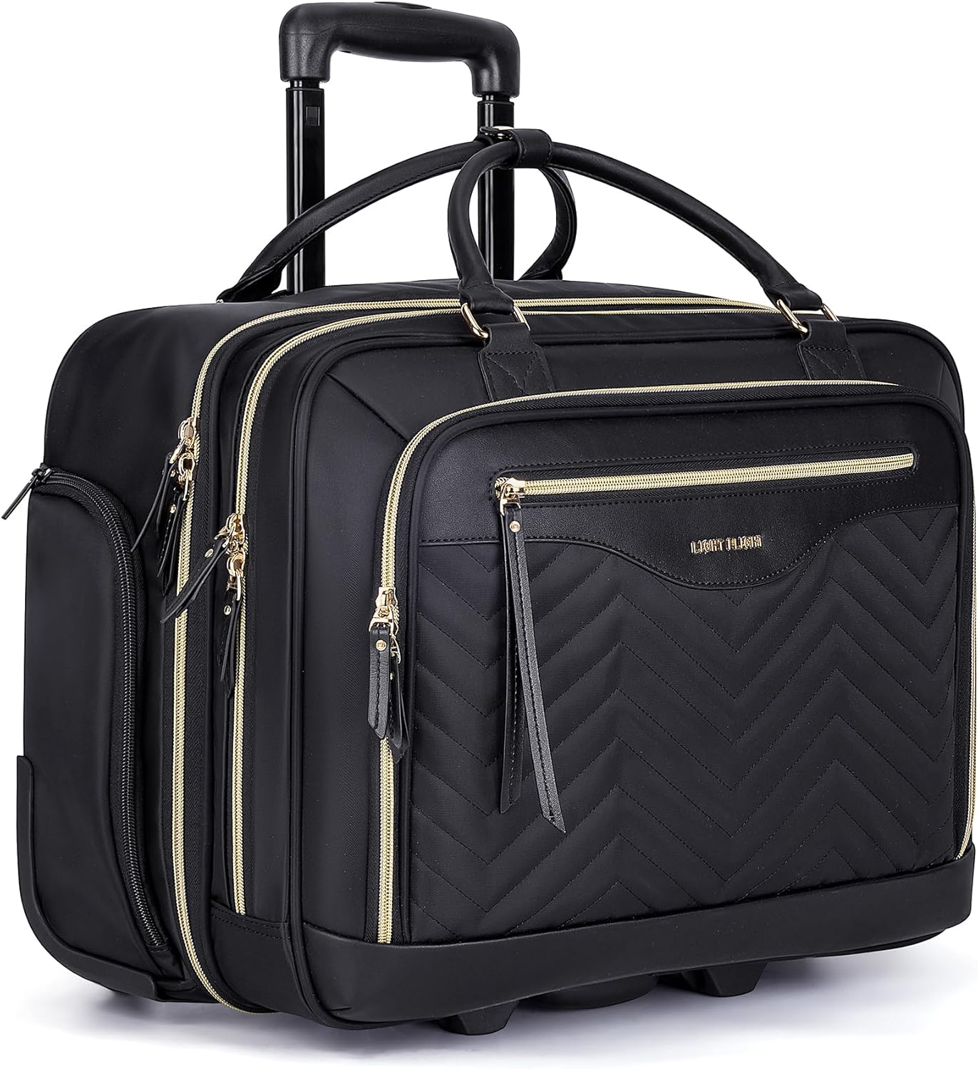 LIGHT FLIGHT Rolling Laptop Bag for Women with Wheels and Handle