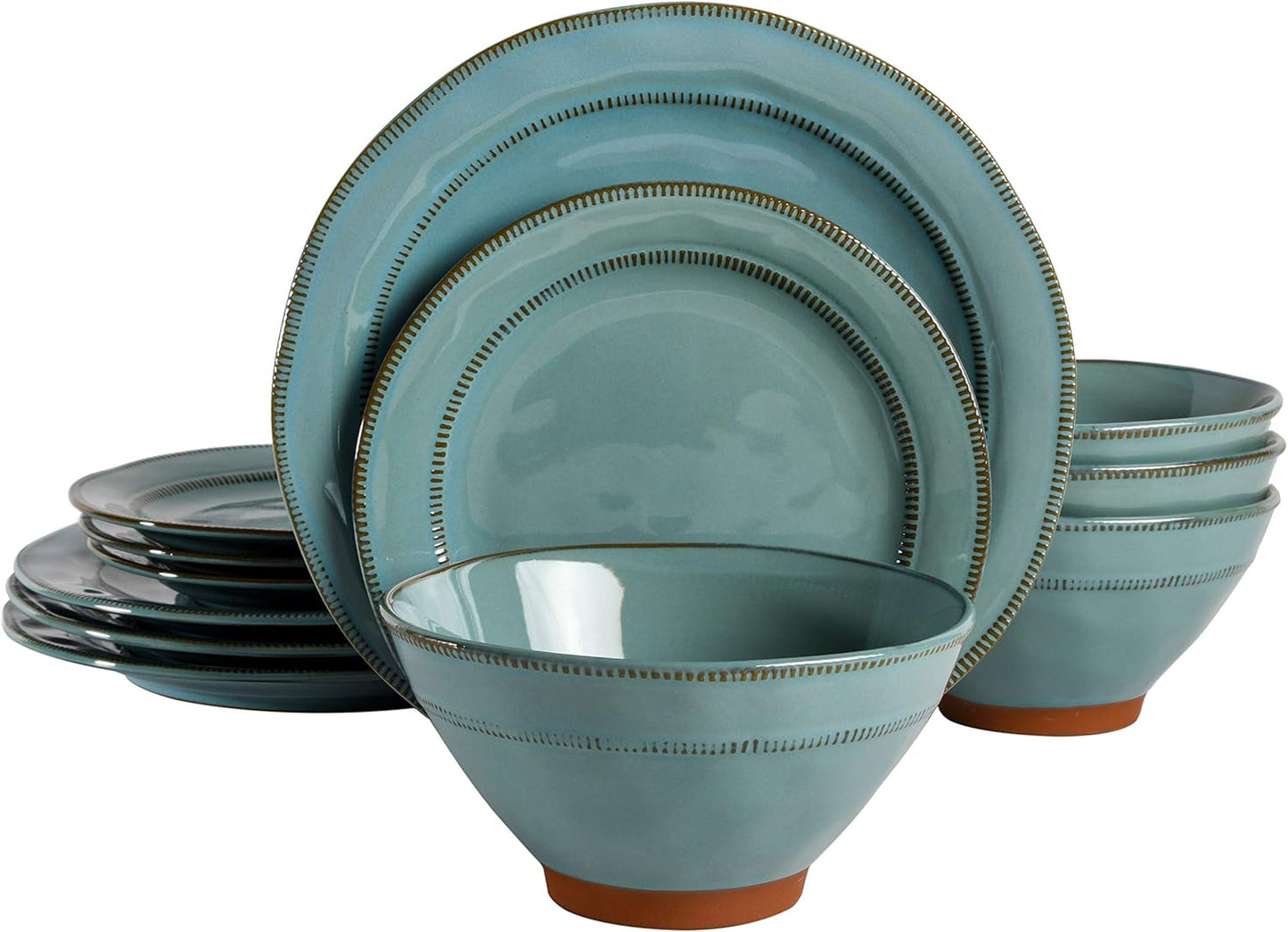 Gibson Elite Terranea Round Reactive Glaze Dinnerware Set
