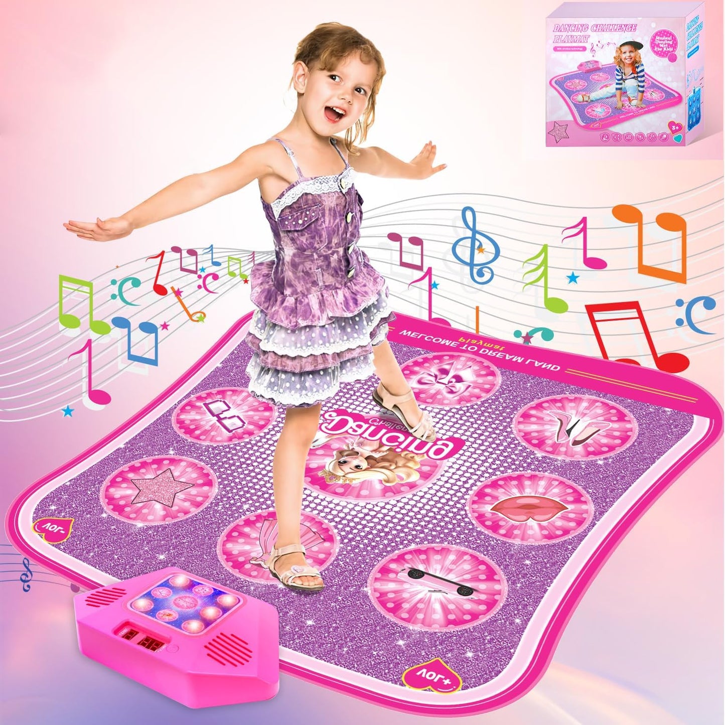 Princess Dance Mat Toy Gift for Kids - Light Up Fun Dance Pad