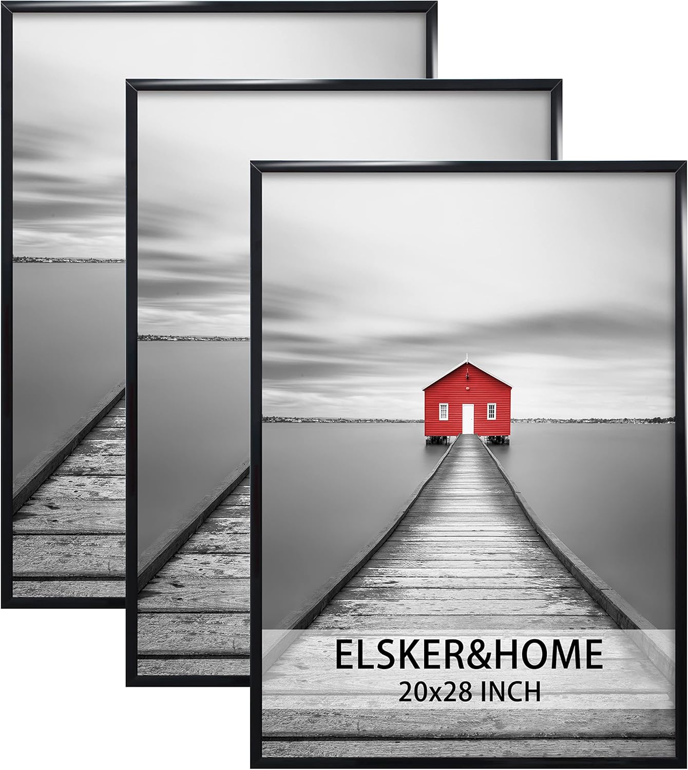 20x28 Picture Frame 3 Pack - Modern Black Frames for Photos