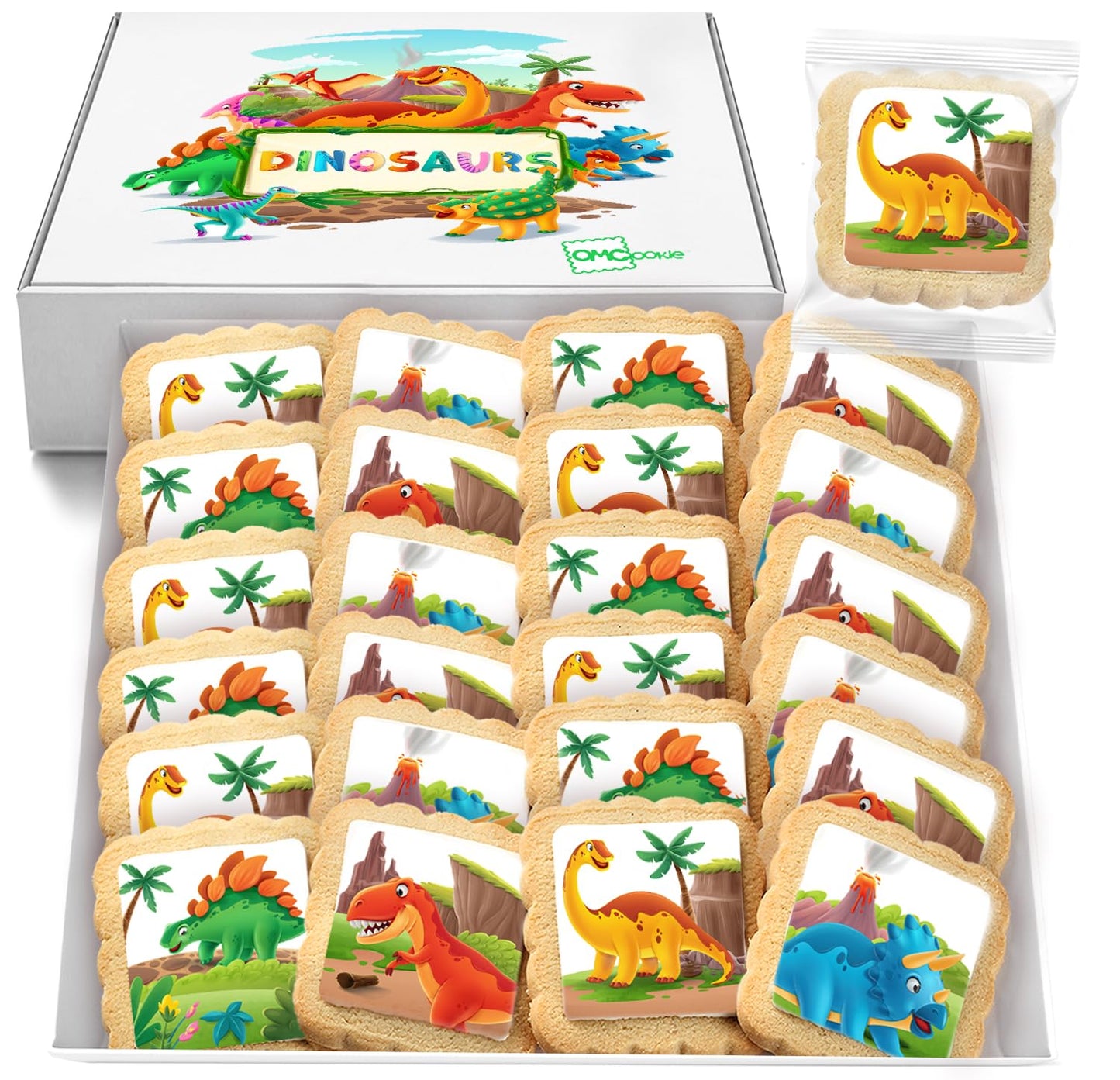 Dinosaur Cookies Individually Wrapped for Kids Birthday Parties