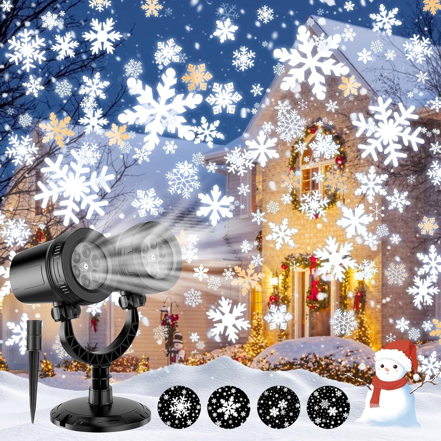 2024 Snowflake Projector: Waterproof, 360 Rotation, Stunning Lights