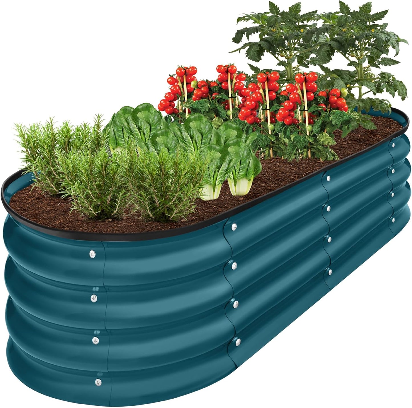 Outdoor Metal Raised Garden Bed for Vegetables and Herbs