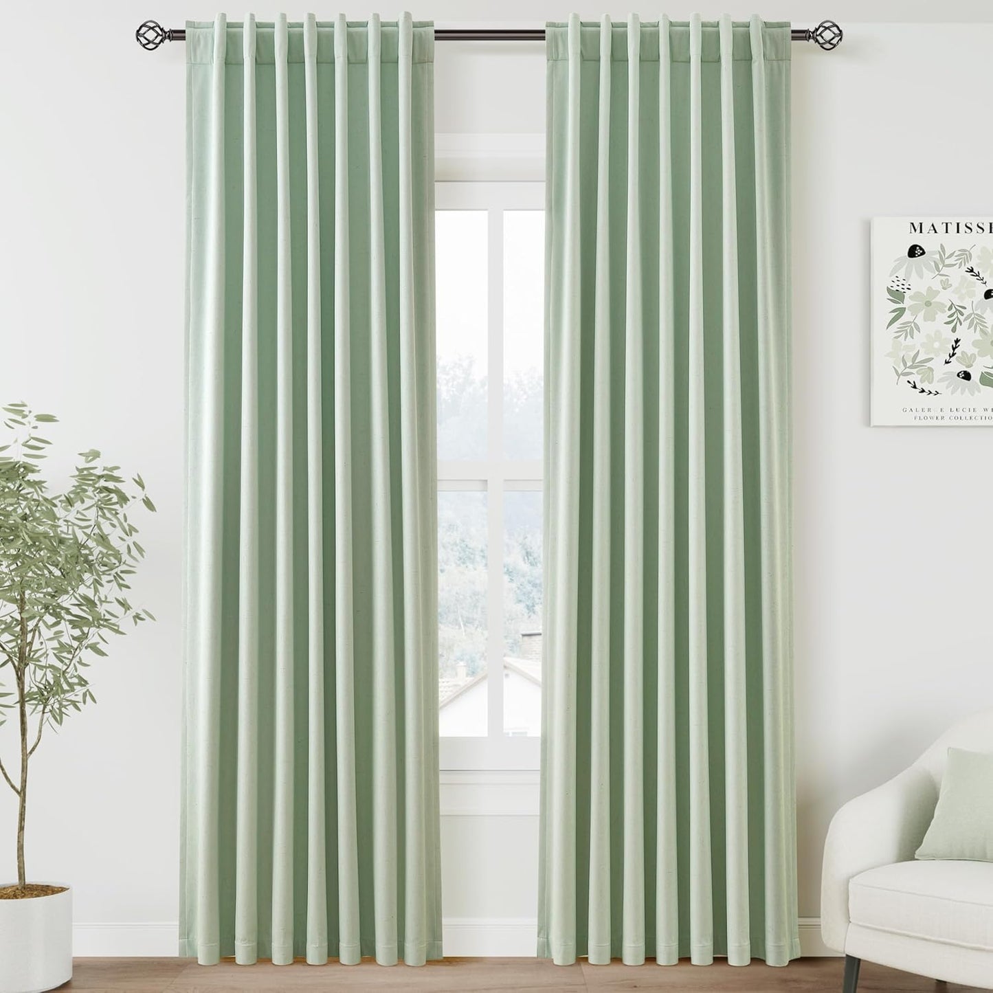 Full Black Out Aqua Green Window Curtains for Modern Living