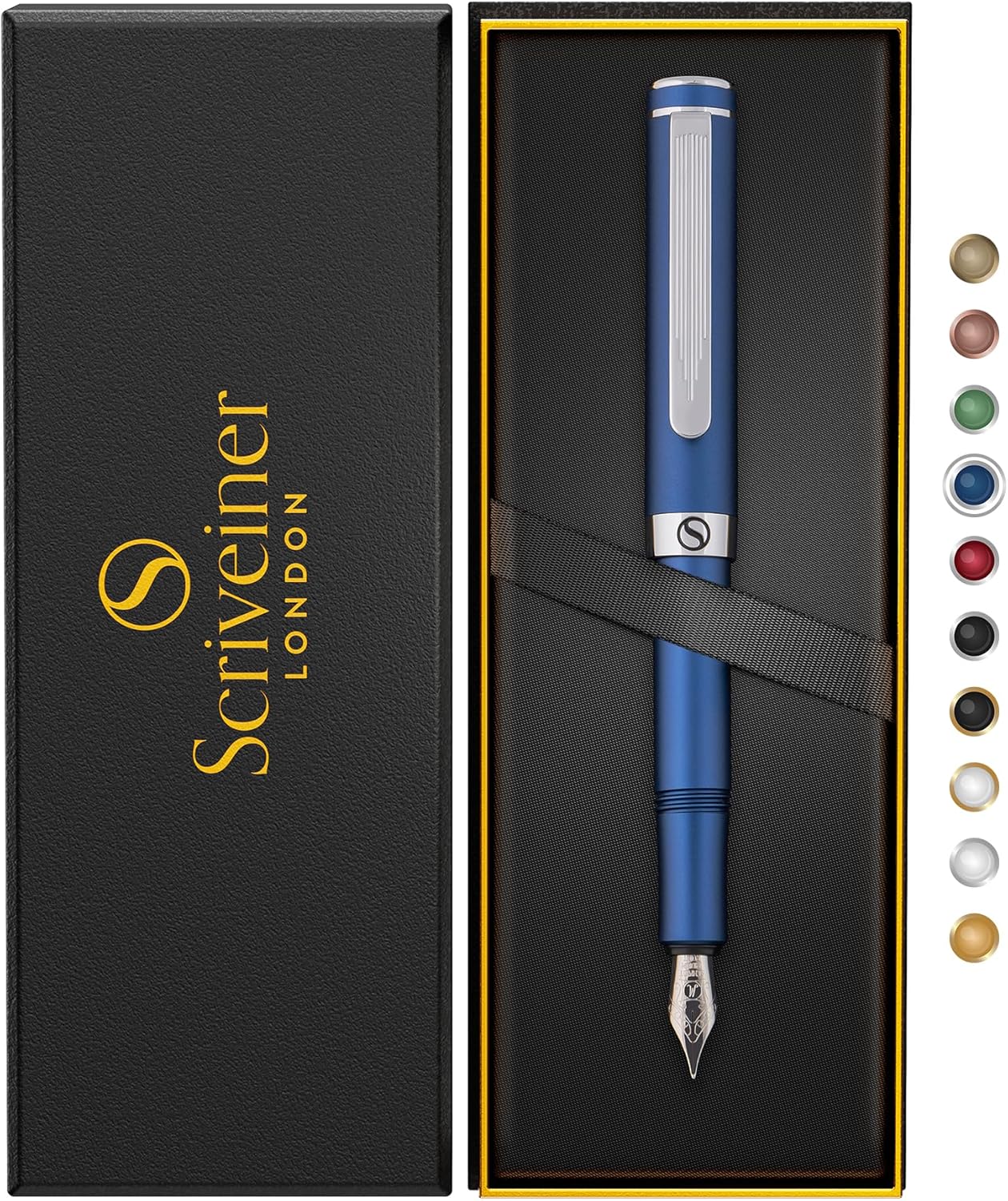 Scriveiner Luxury EDC Fountain Pen in Stunning Matt Blue Finish