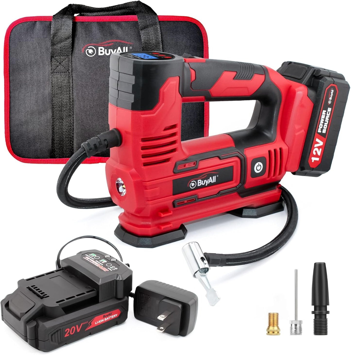 Portable 20V Tire Inflator: Rechargeable & Efficient! Pump Anywhere
