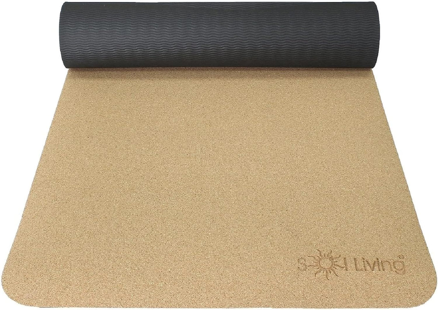 Sol Living Cork Yoga Mat - Non Slip & Portable Fitness Mat - 24 x 72