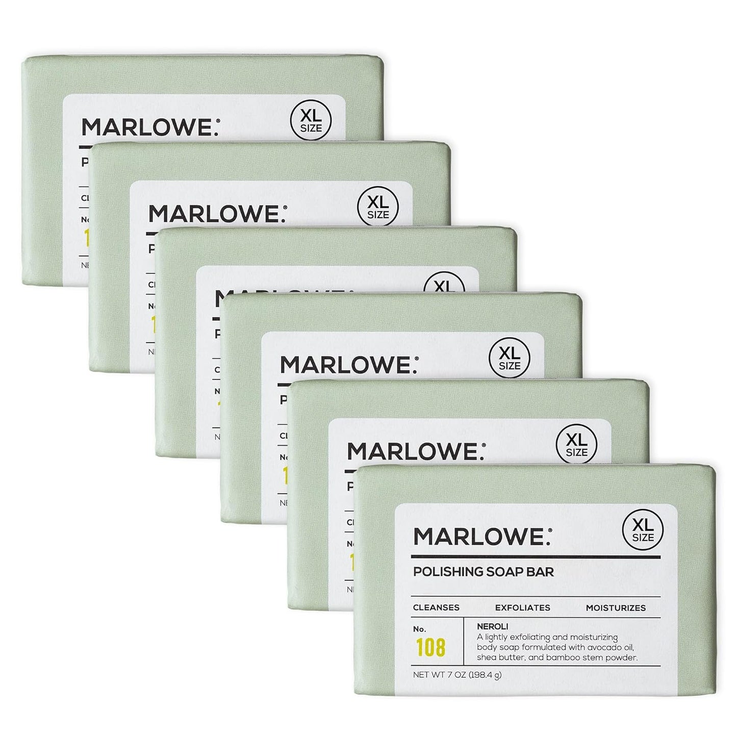 Marlowe No. 108 Lightly Exfoliating Soap Bar for Men, 7oz