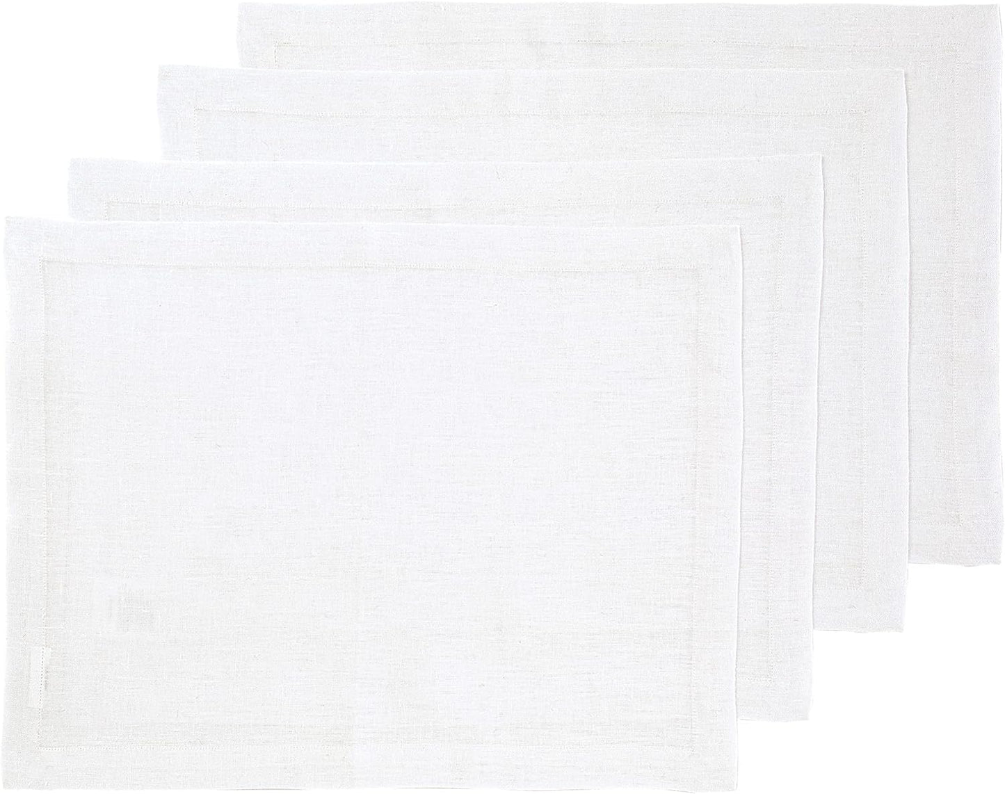Pure Linen Placemats Set of 4 for Holiday Table Settings