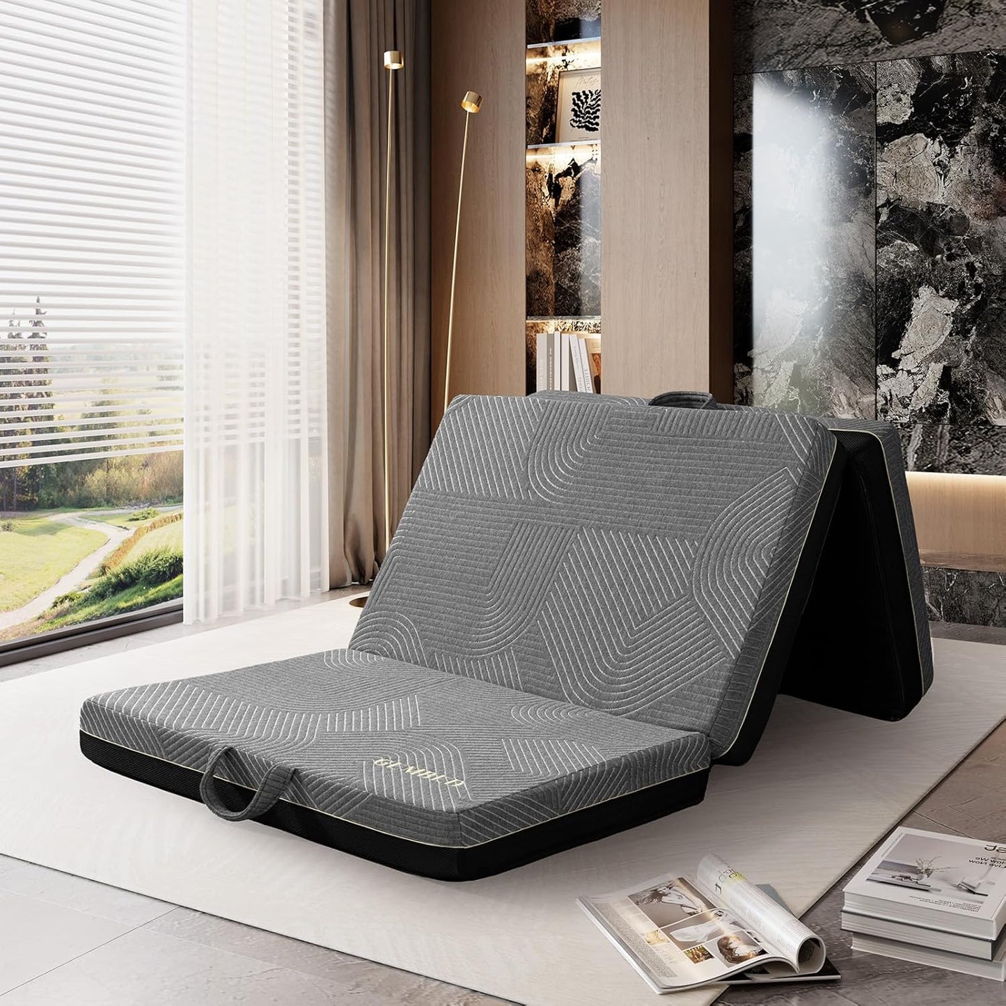 Tri Folding Mattress Full Size - Portable Memory Foam Comfort