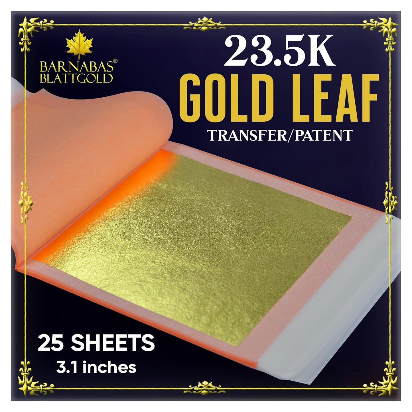 Barnabas Blattgold 23.5K Gold Leaf Sheets for Arts and Crafts