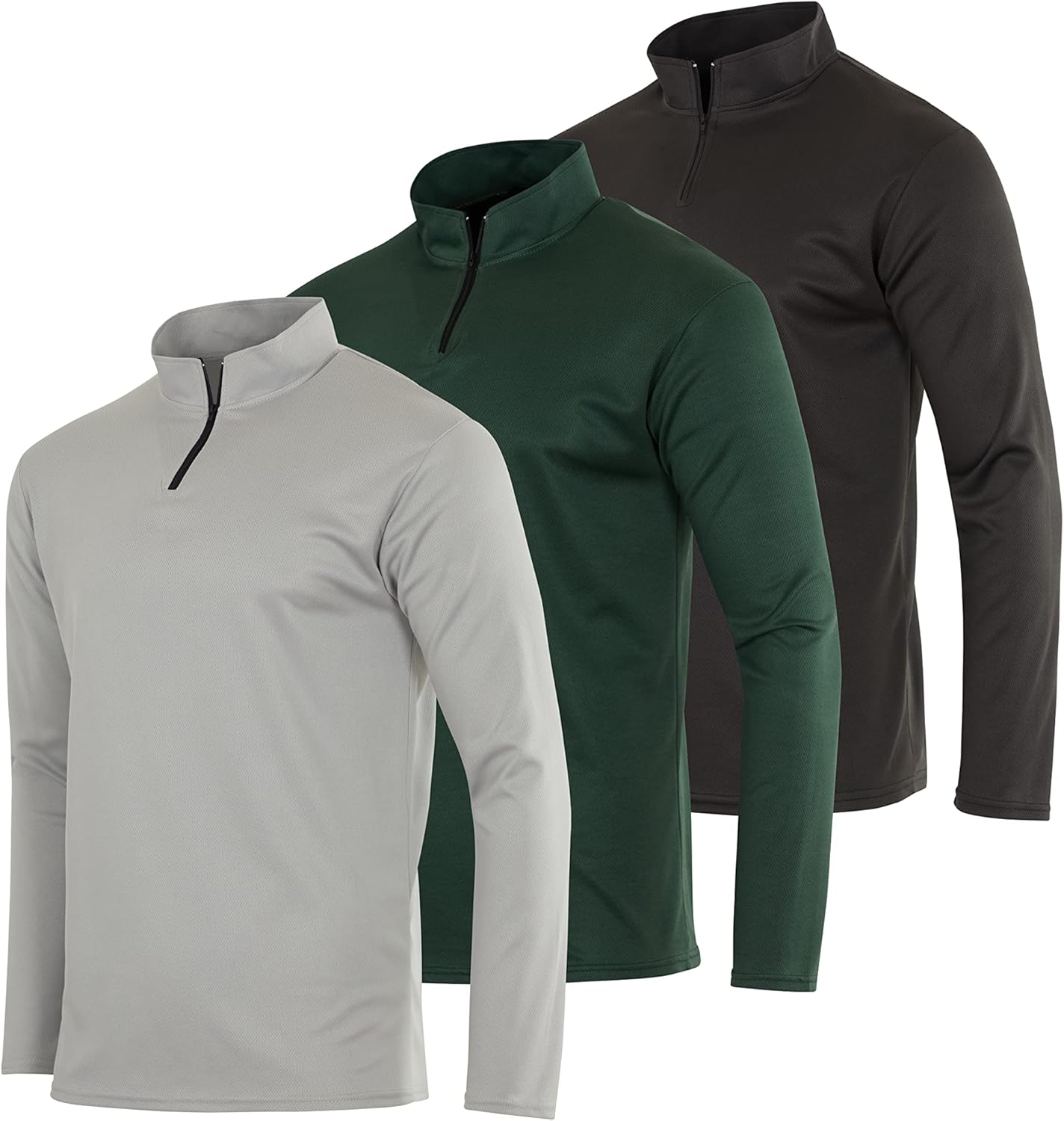 UPF 50+ Men's Mesh Athletic Quarter Zip - 3 Pack
