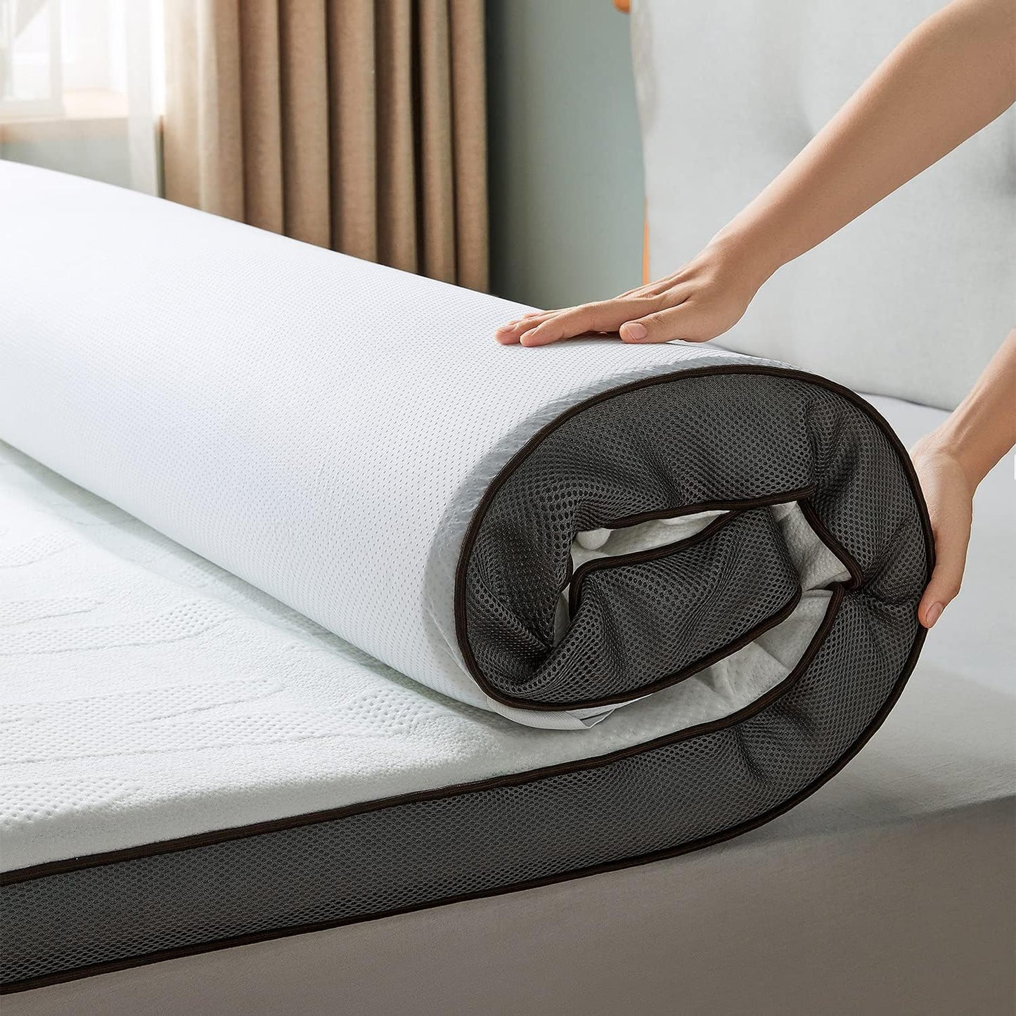 LINSY LIVING Full Mattress Topper 3 Inches for Ultimate Comfort