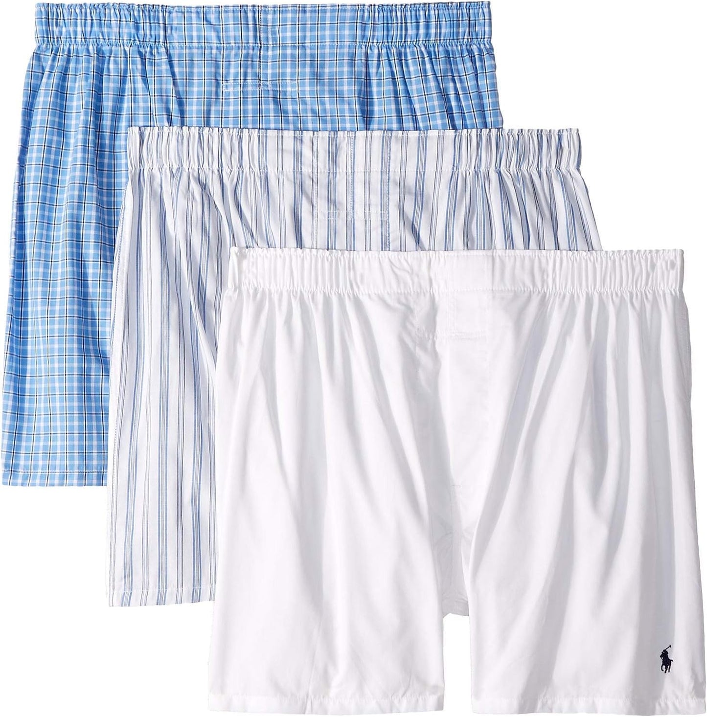 POLO RALPH LAUREN Men's Classic Fit Cotton Woven Boxers 3-Pack