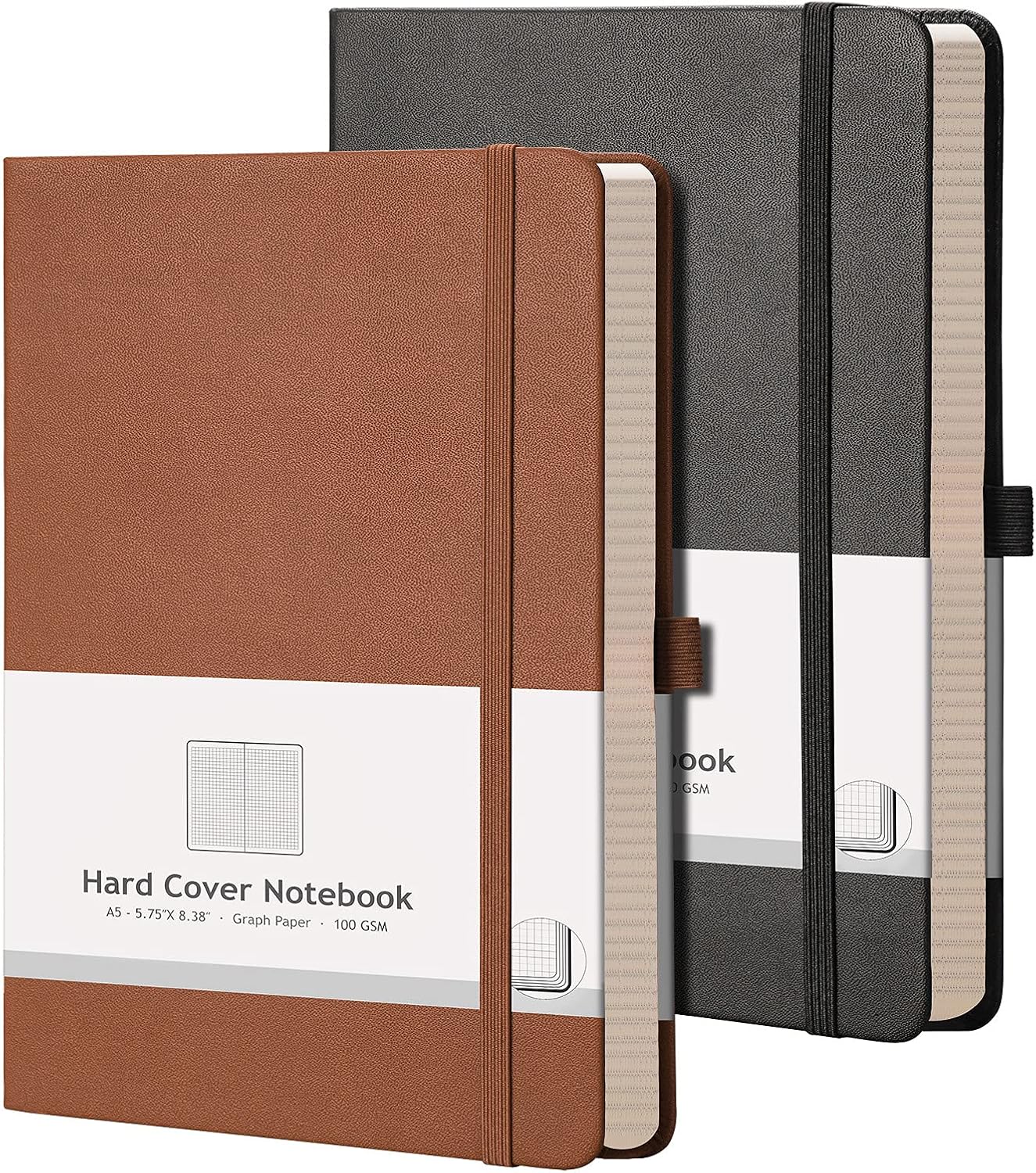 AHGXG 2 Pack A5 Grid Notebook - 384 Pages, 120gsm Graph Paper!