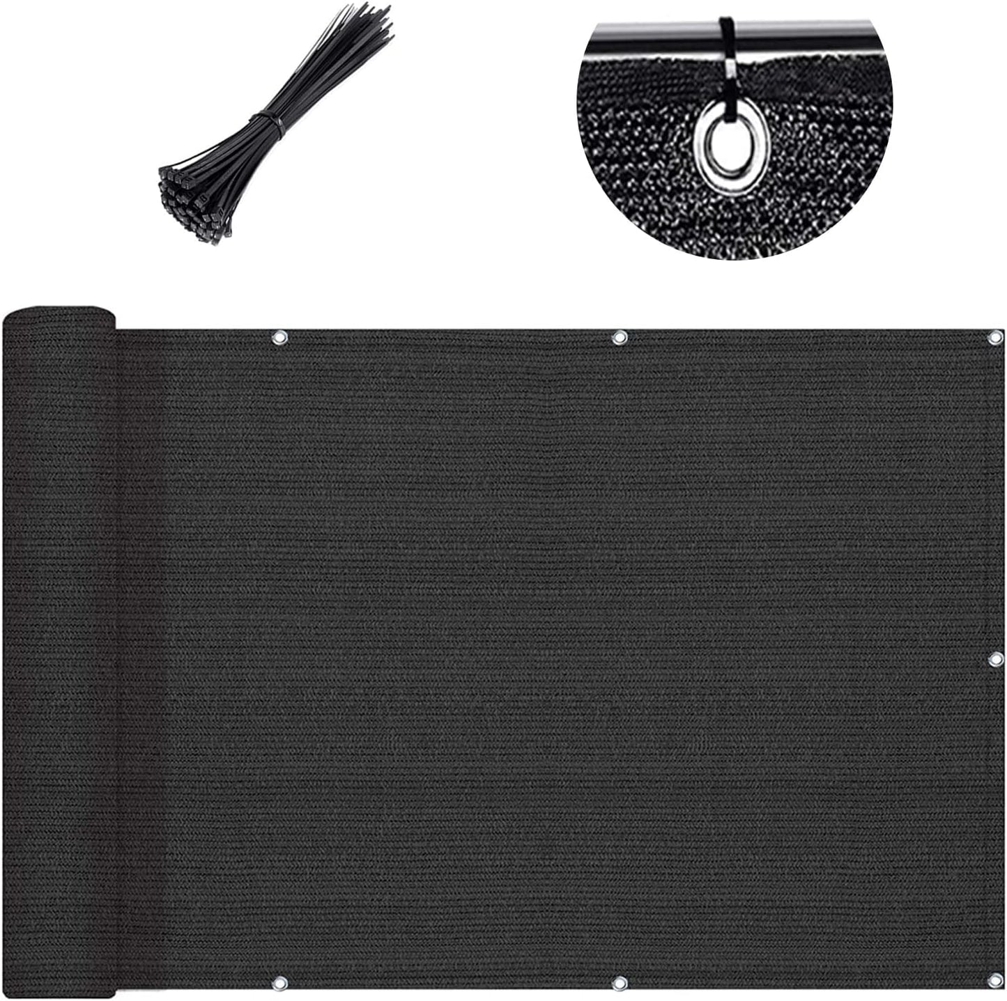 Custom Size 3ftx14ft Black Fence Covering Privacy Screen