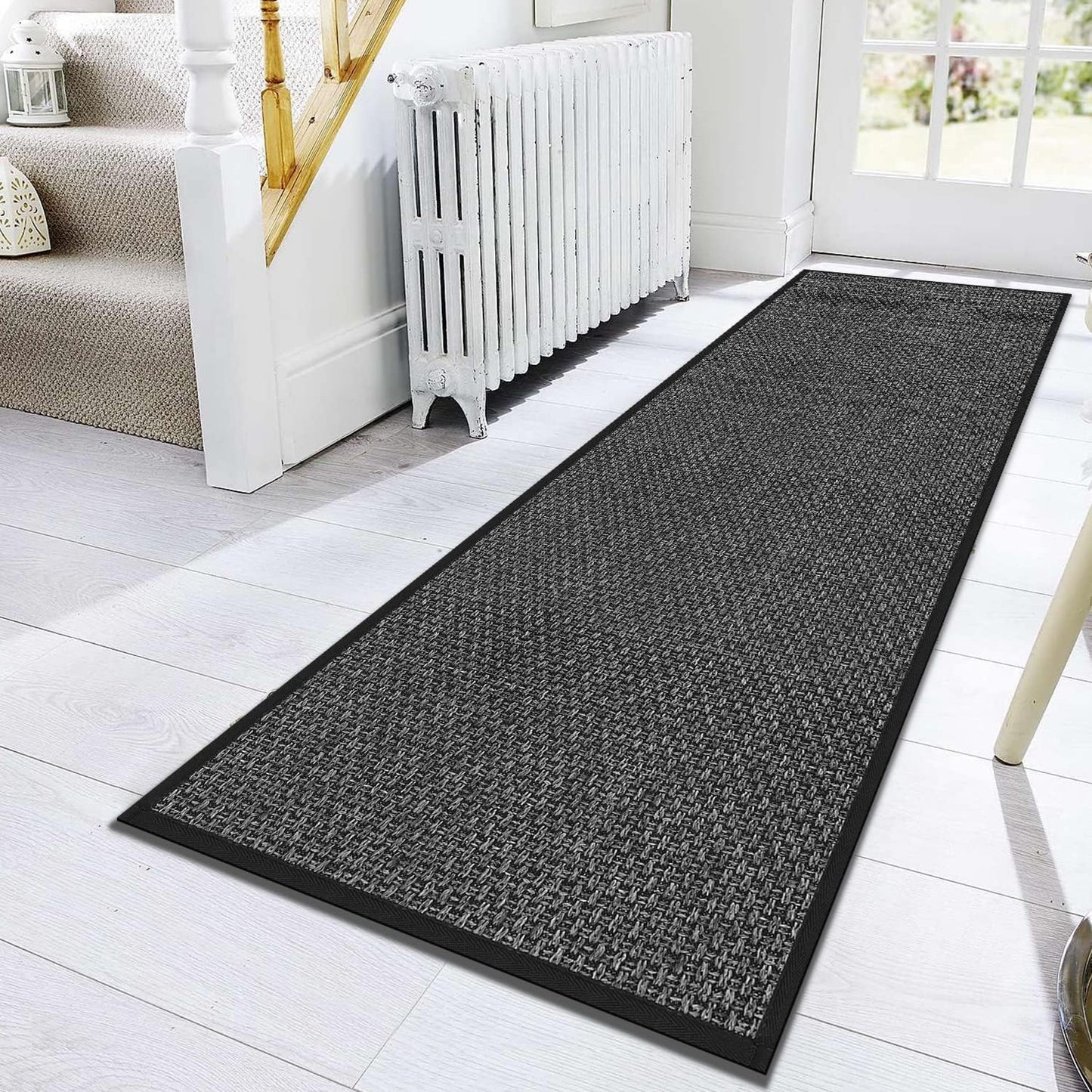 GOYLSER Hallway Runner Rug Non Slip Water Absorbent Black 10ft