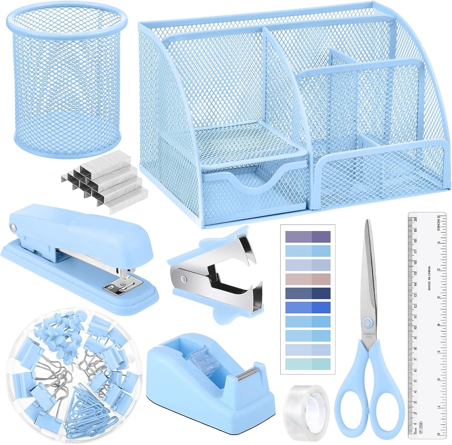 Ultimate Blue Desk Organizer Set - 11 in 1