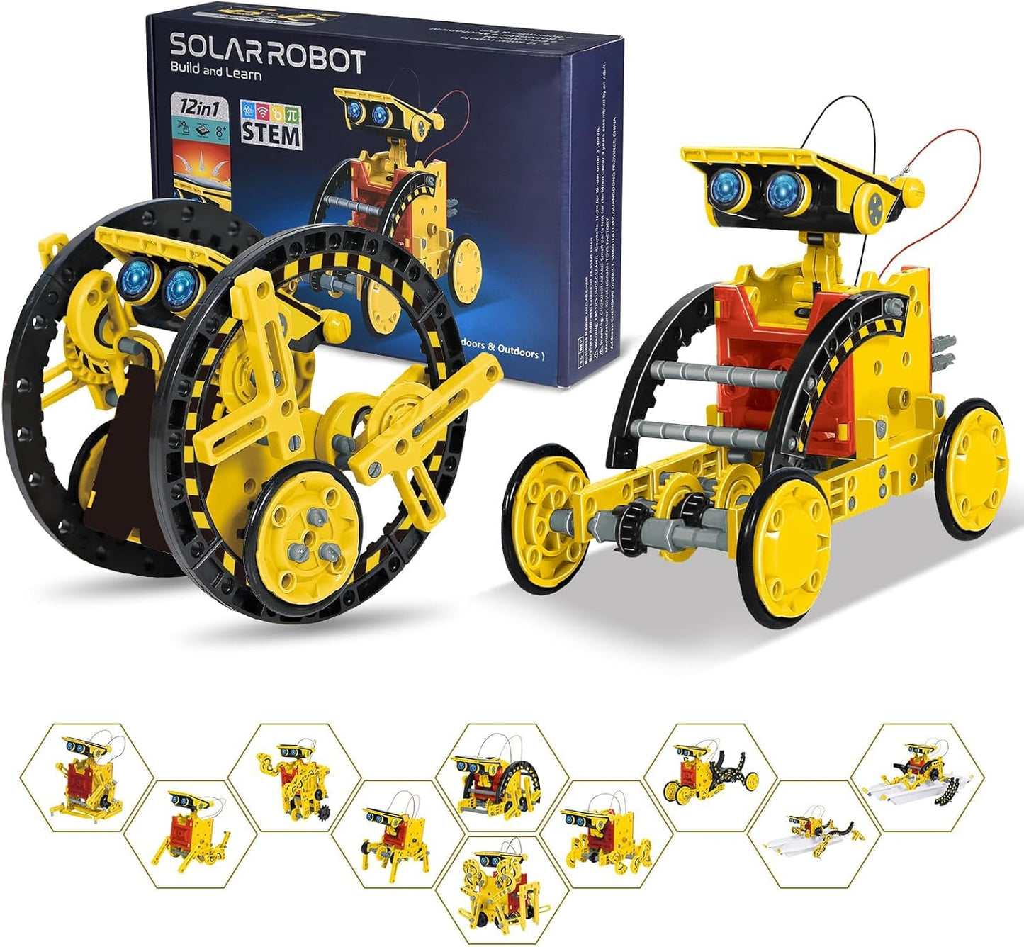 STEM 12-in-1 Solar Robot Kit for Kids 8-12 - Build Science Gifts!