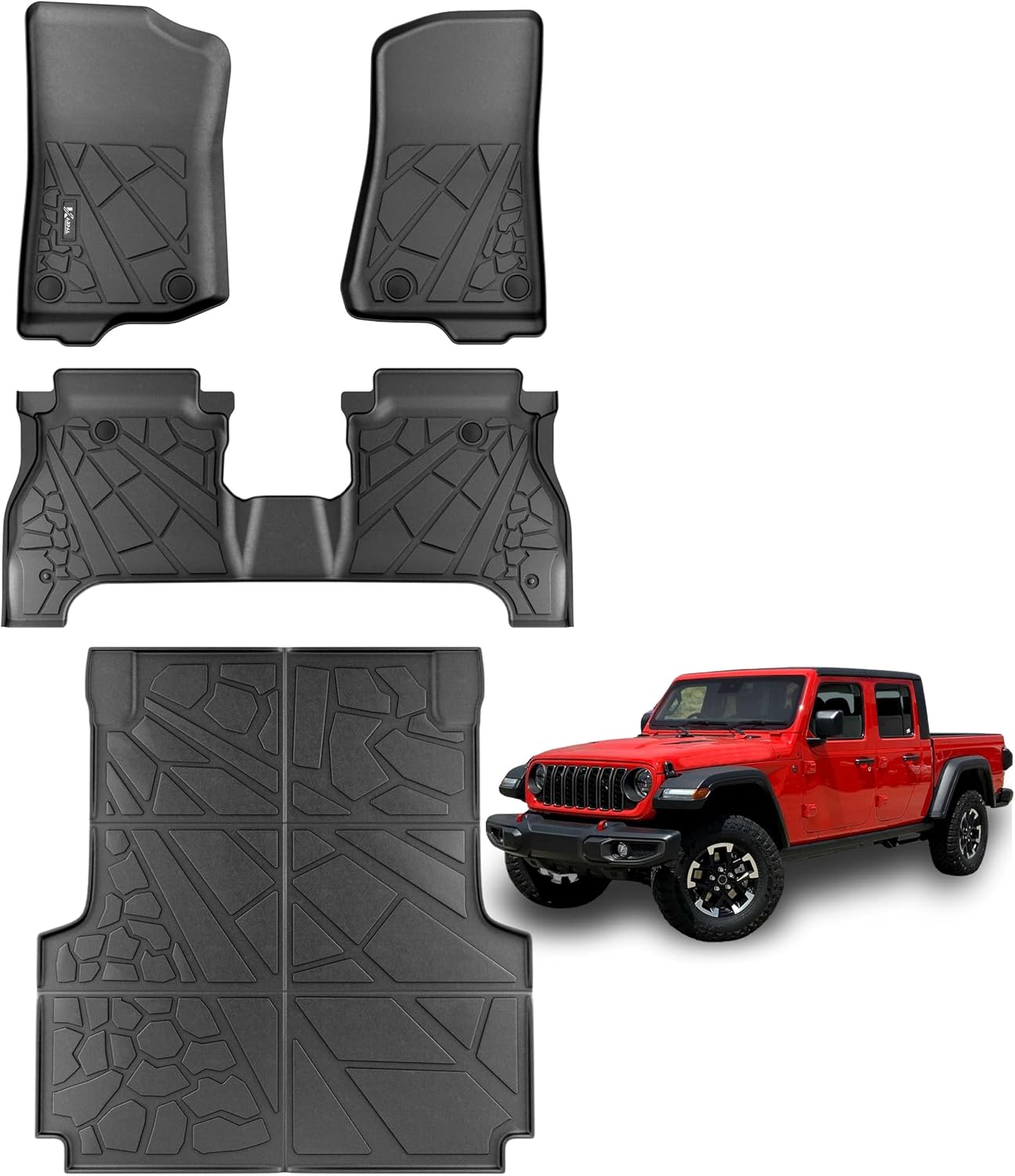 KARPAL Floor Mats for 2020-2025 Jeep Gladiator JT - All Weather