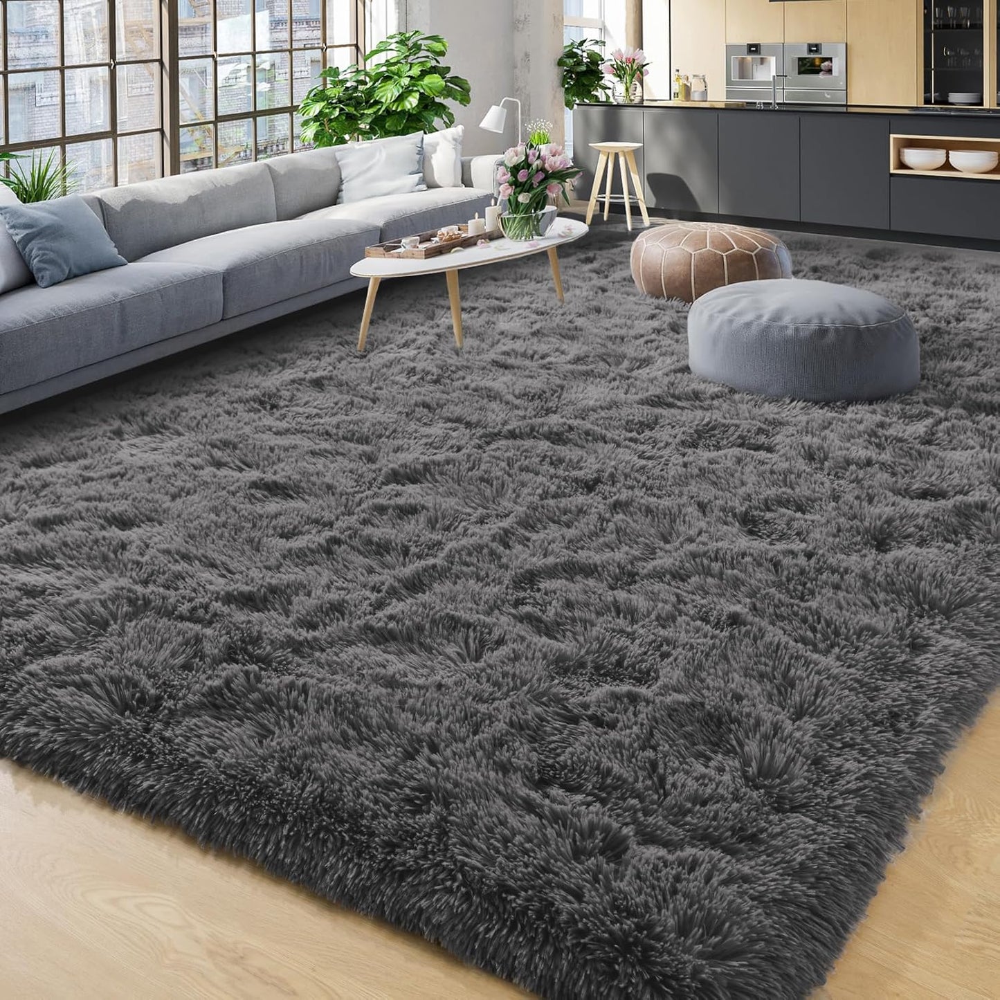 YJ.GWL Area Rugs for Living Room Bedroom, Soft Fluffy Shag Rug