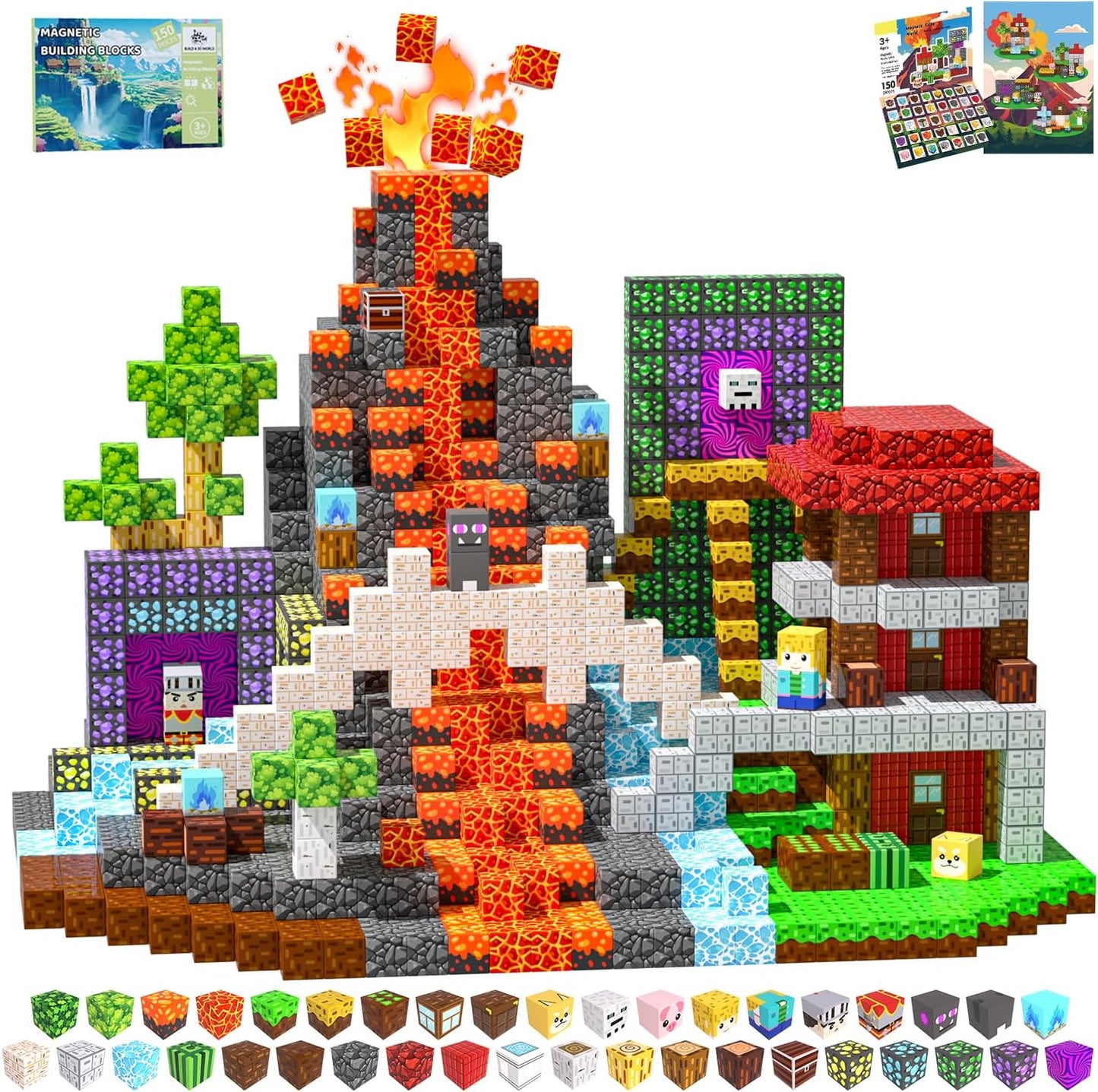 Magnetic Blocks 150PCS Building Set for Creative Kids Play
