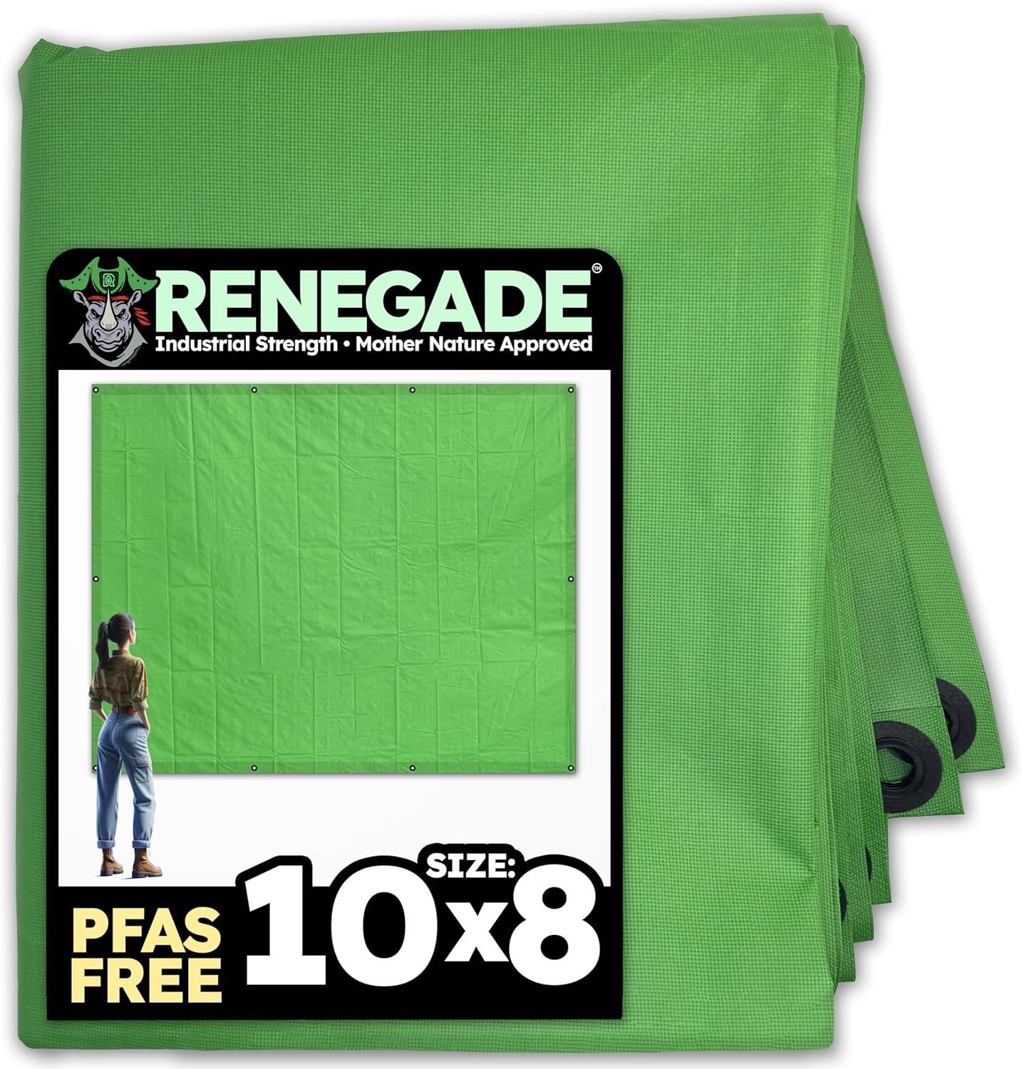 RENEGADE Heavy Duty Waterproof Tarp 10x8 ft for Outdoor Use