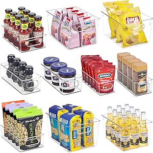 Clear Fridge Organizer Bins Set - 10 Piece Storage Solution