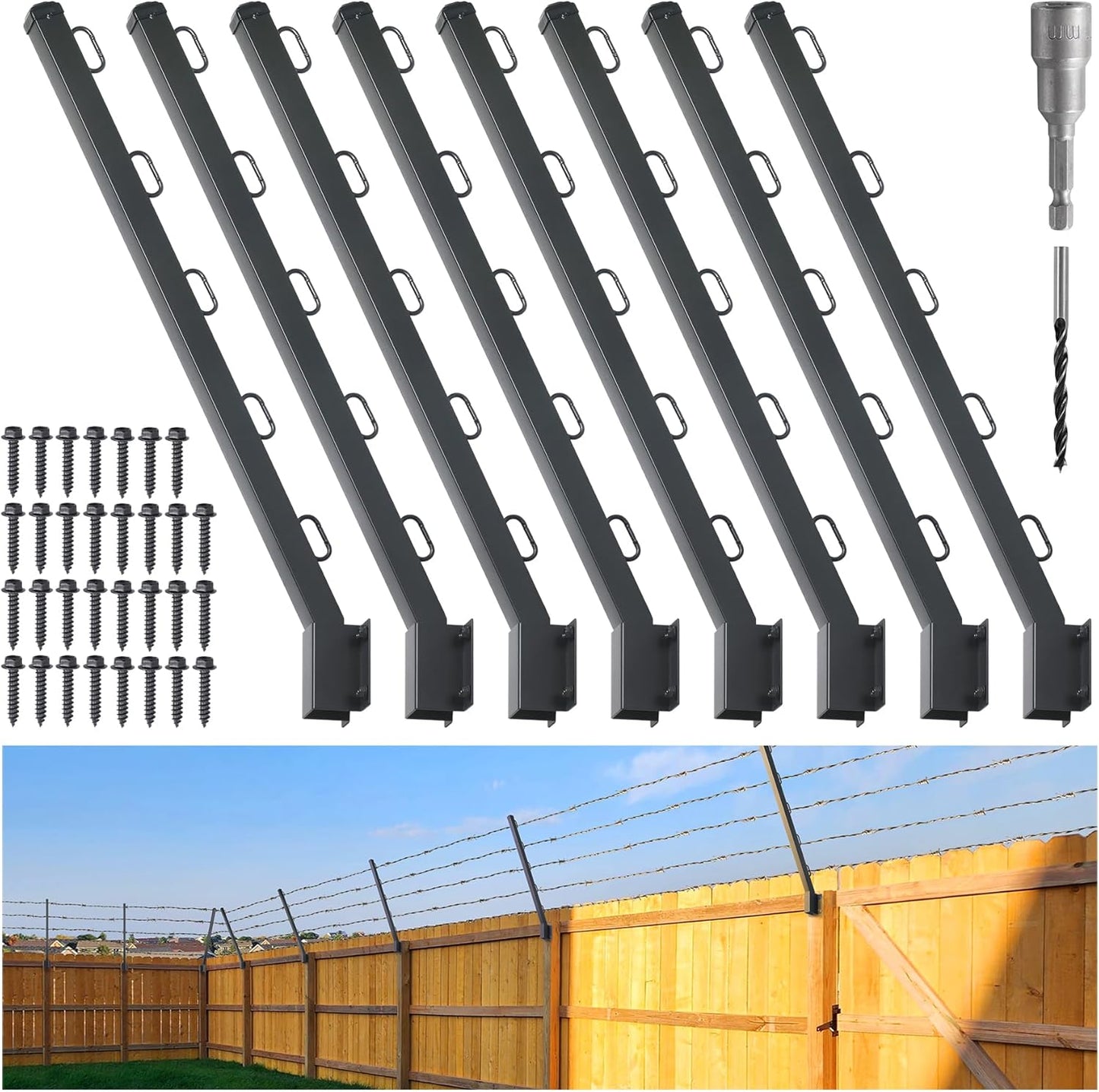 8-Pack 31in Fence Post Extender for Increased Height and Privacy