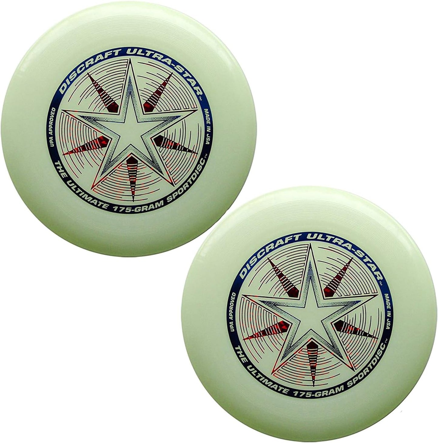 Glow-in-the-Dark Ultimate Frisbee Disc 2-Pack