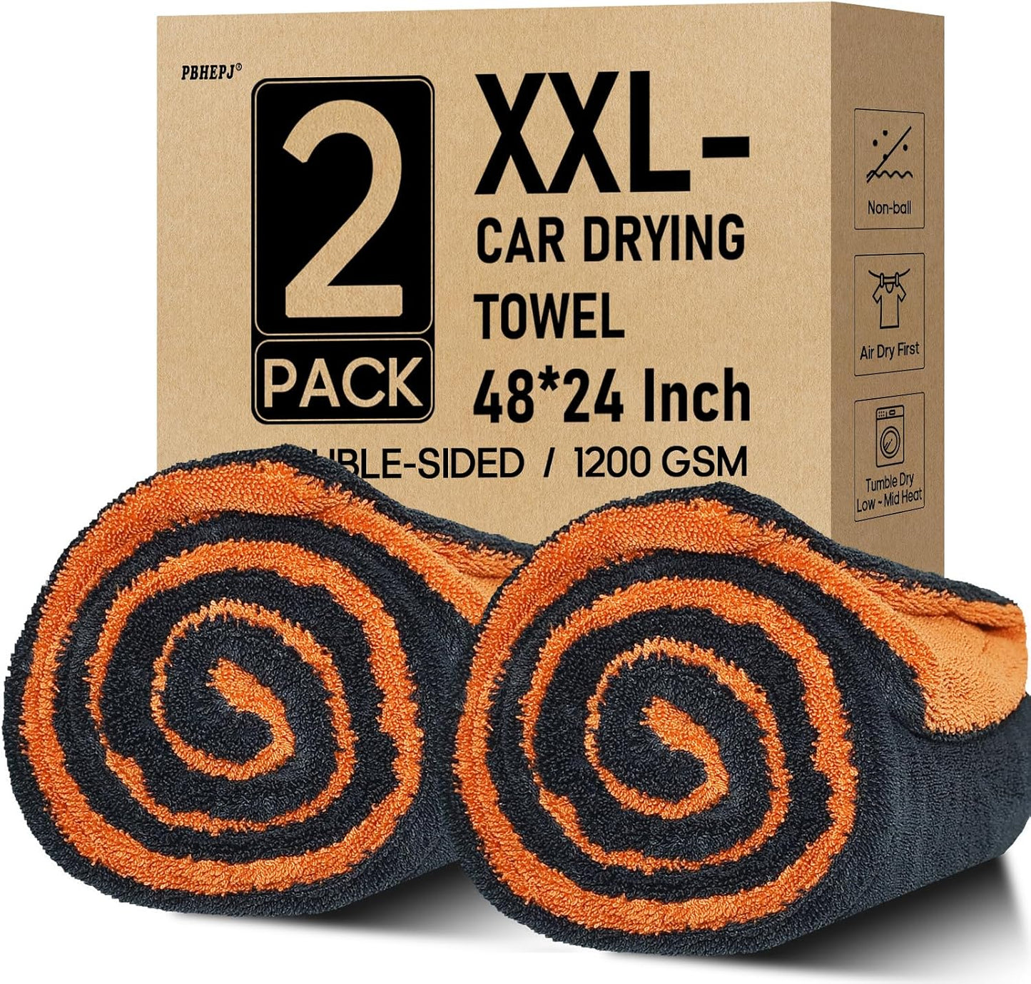 PBHEPJ XXL Microfiber Car Drying Towels for Flawless Finish