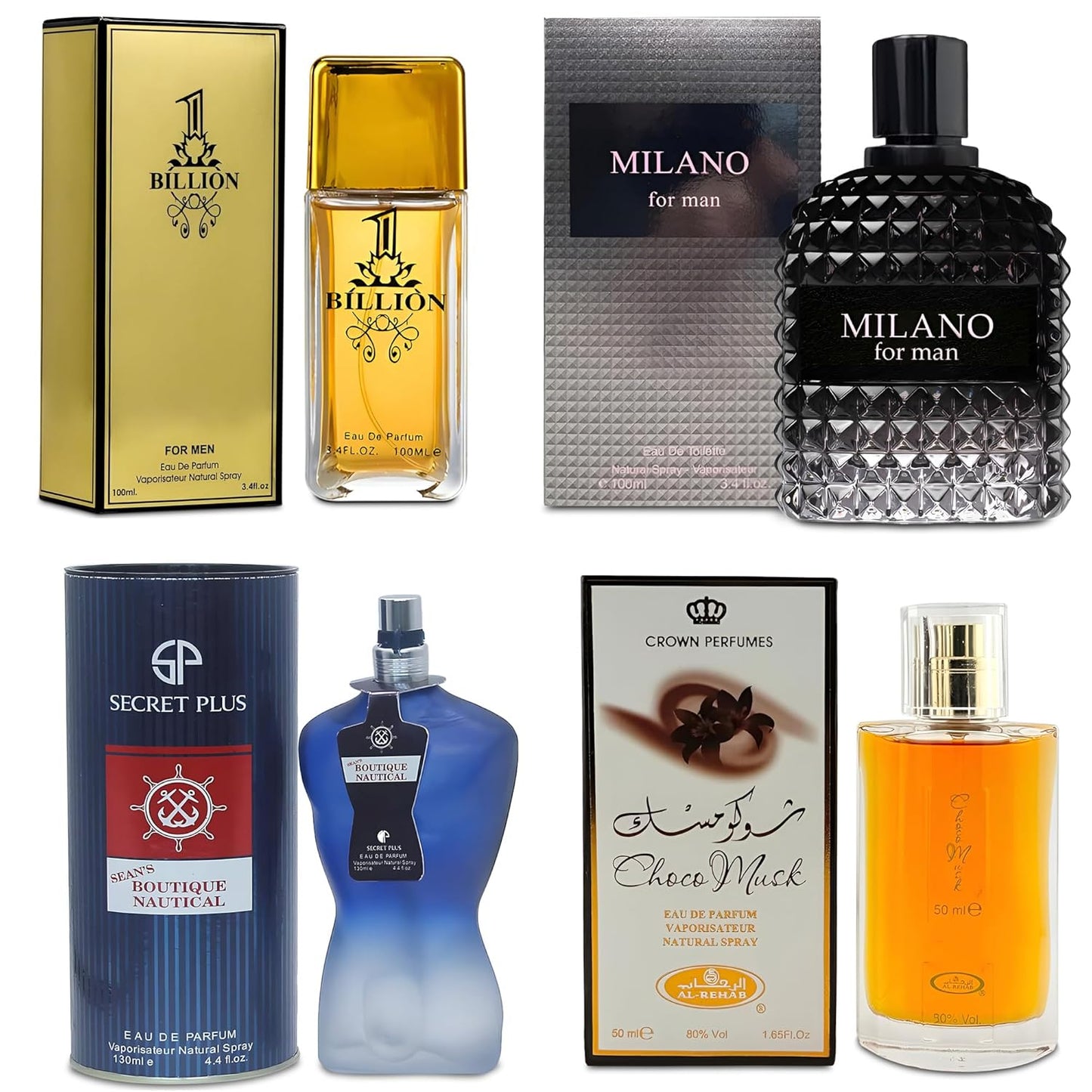 Men Cologne 4-Piece Combo Set for Long Lasting Fragrance