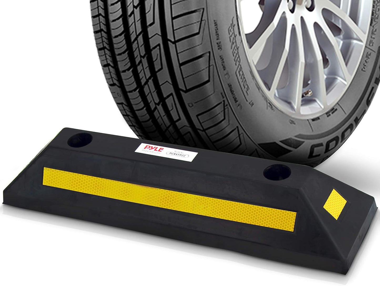 Pyle Curb Garage Vehicle Floor Stopper for Parking Safety