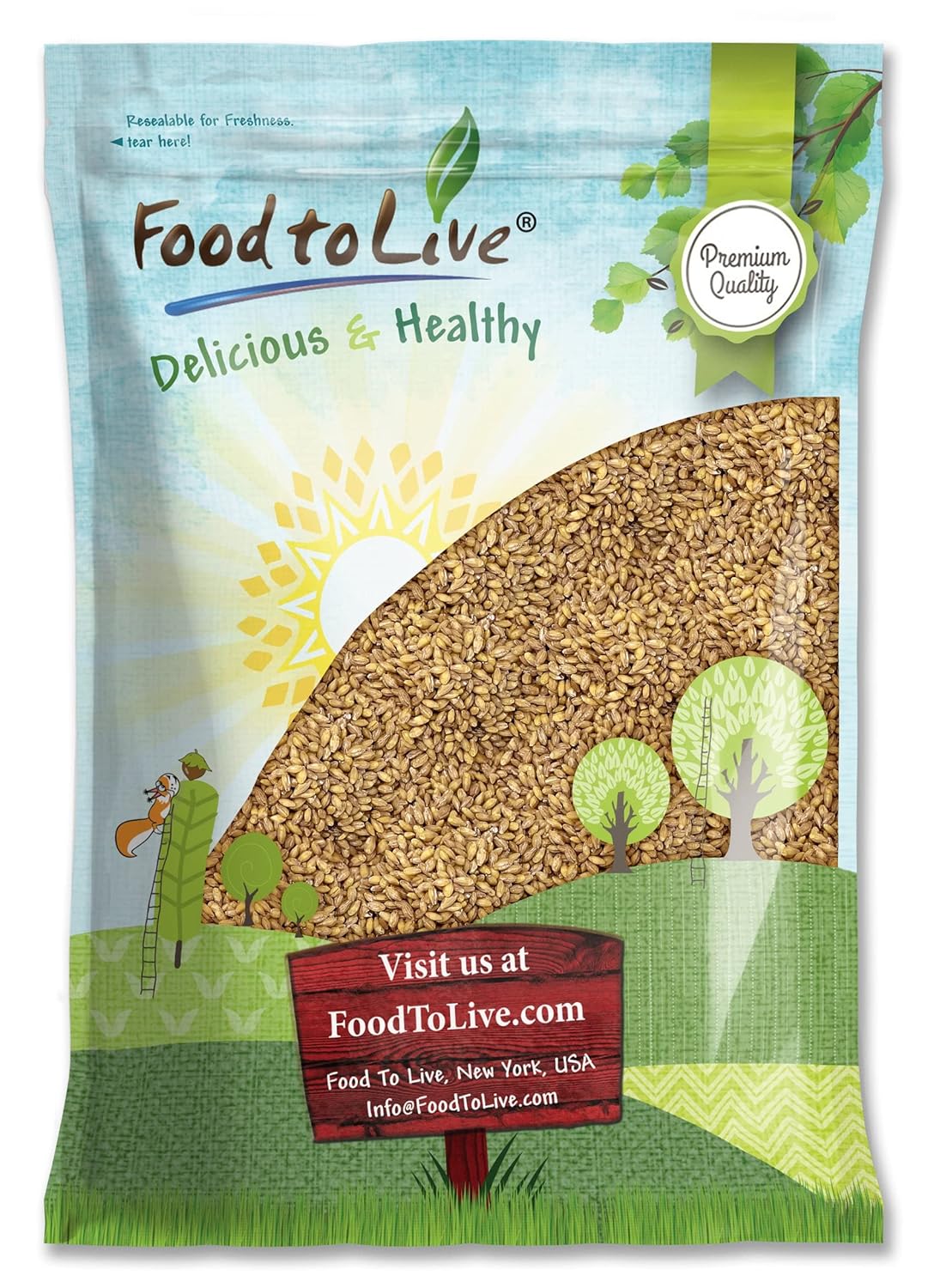Hulled Barley Grain - 100% Whole Grain, Vegan, Nutritious Option