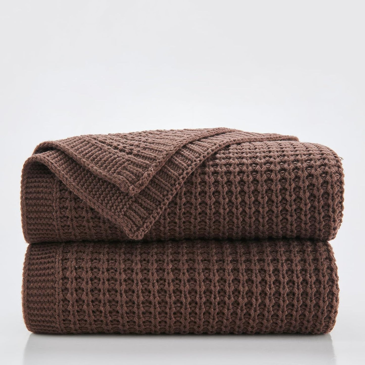 Douceur Brown Throw Blanket - Soft Chunky Knit for Cozy Living