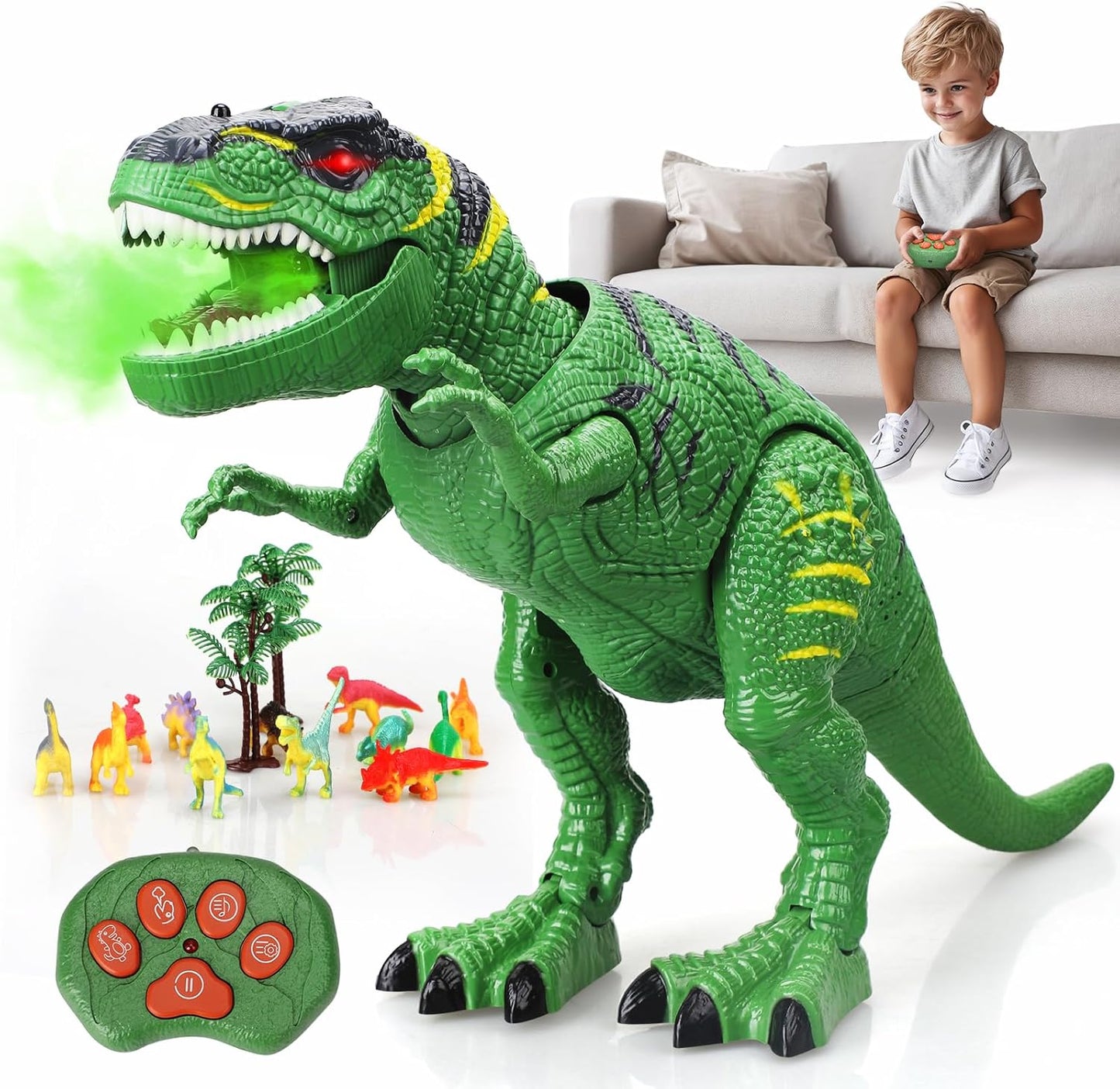 Roaring T-Rex Dinosaur Toy - Light Up, Remote Control Fun!