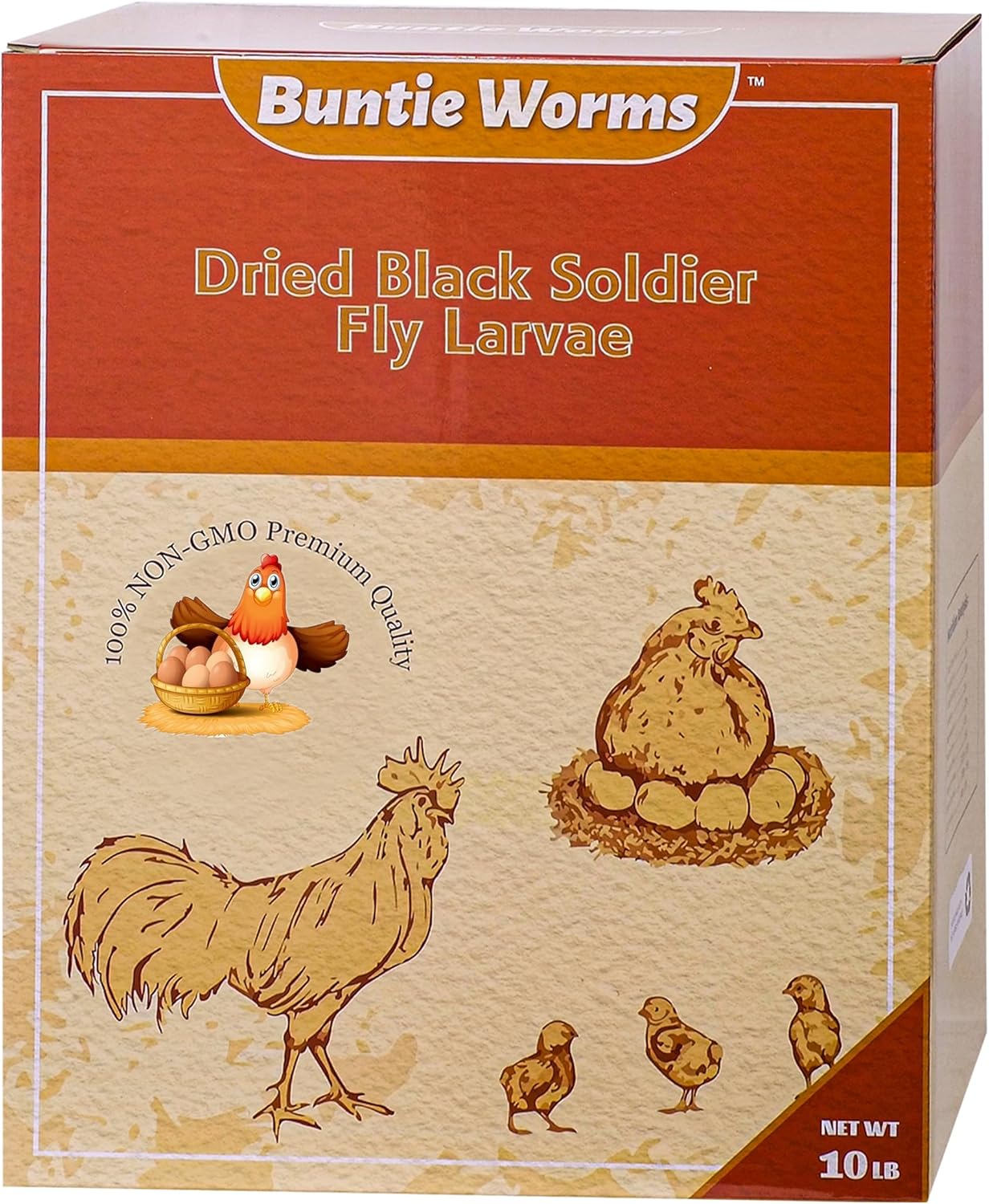 Dried Black Soldier Fly Larvae 10LB for Chickens and Birds