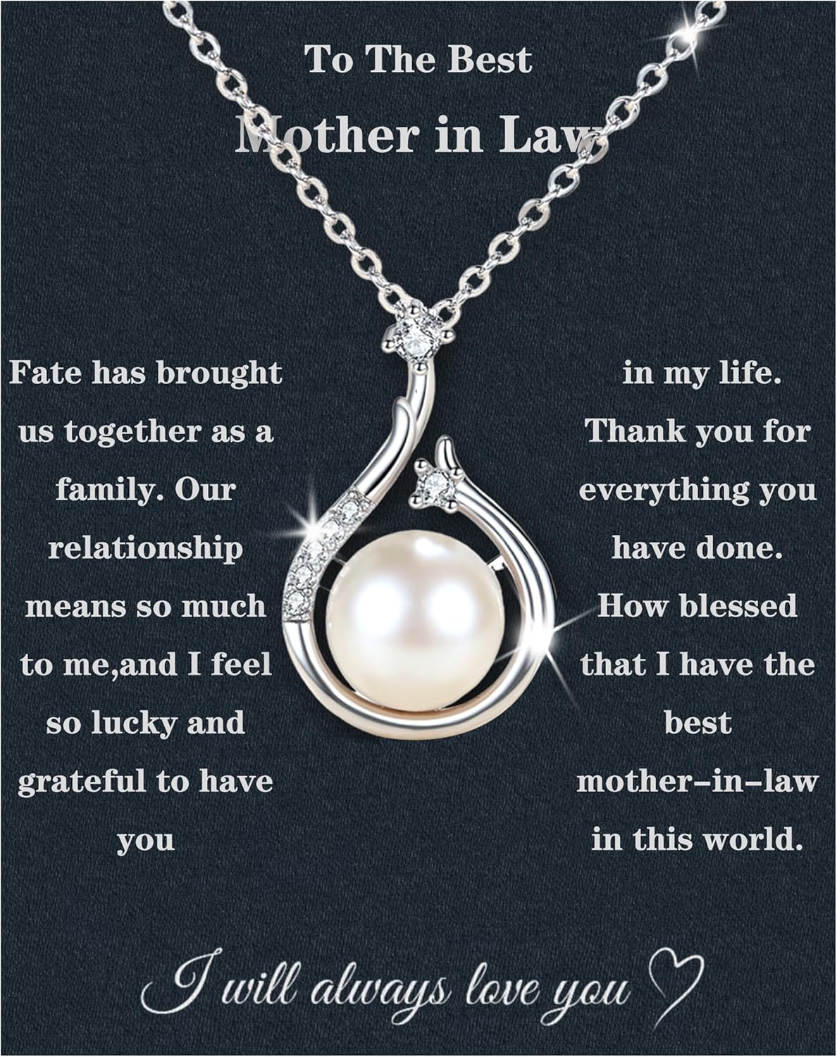 Mother In Law Necklace 925 Sterling Silver Gifts For Her