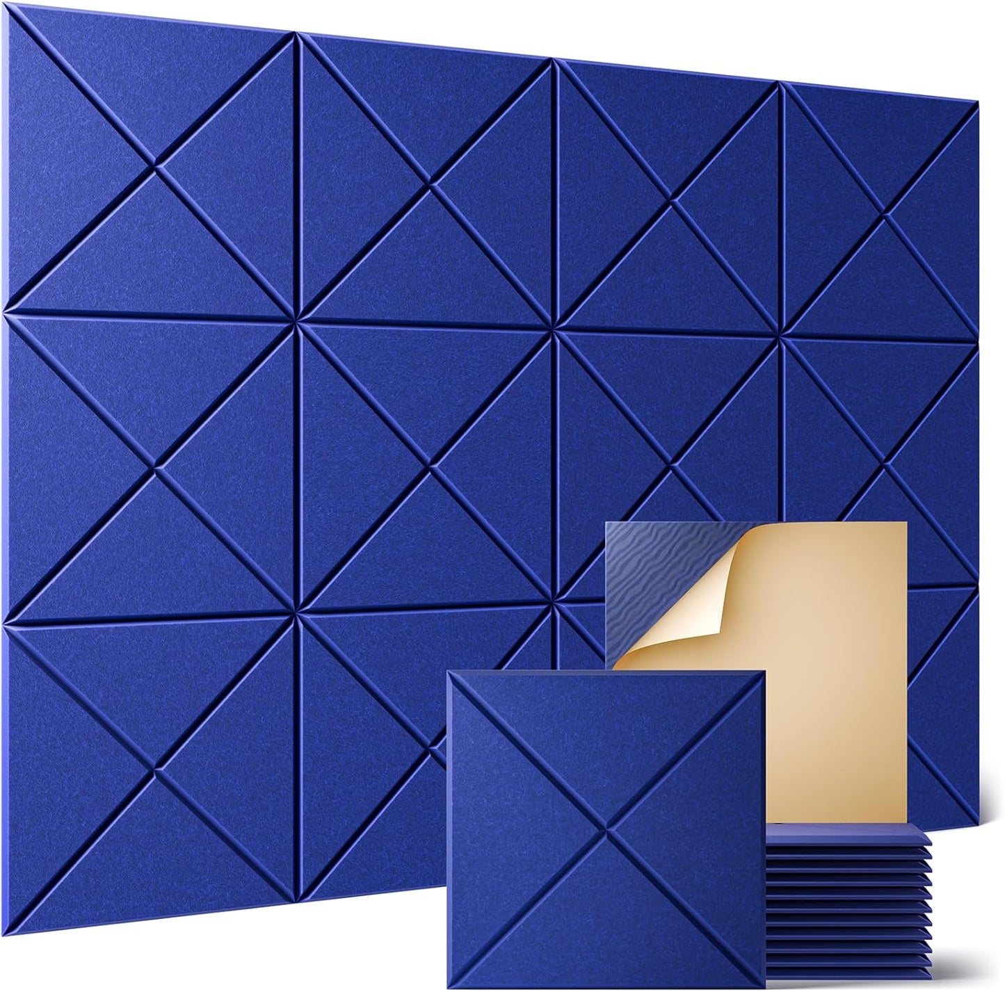Sonicism 12 Pack X-Lined Acoustic Panels for Soundproofing