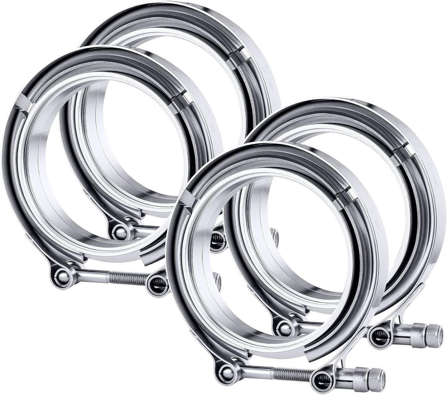 EVIL ENERGY 4PCS V Band Clamp with Flange for Exhaust Systems