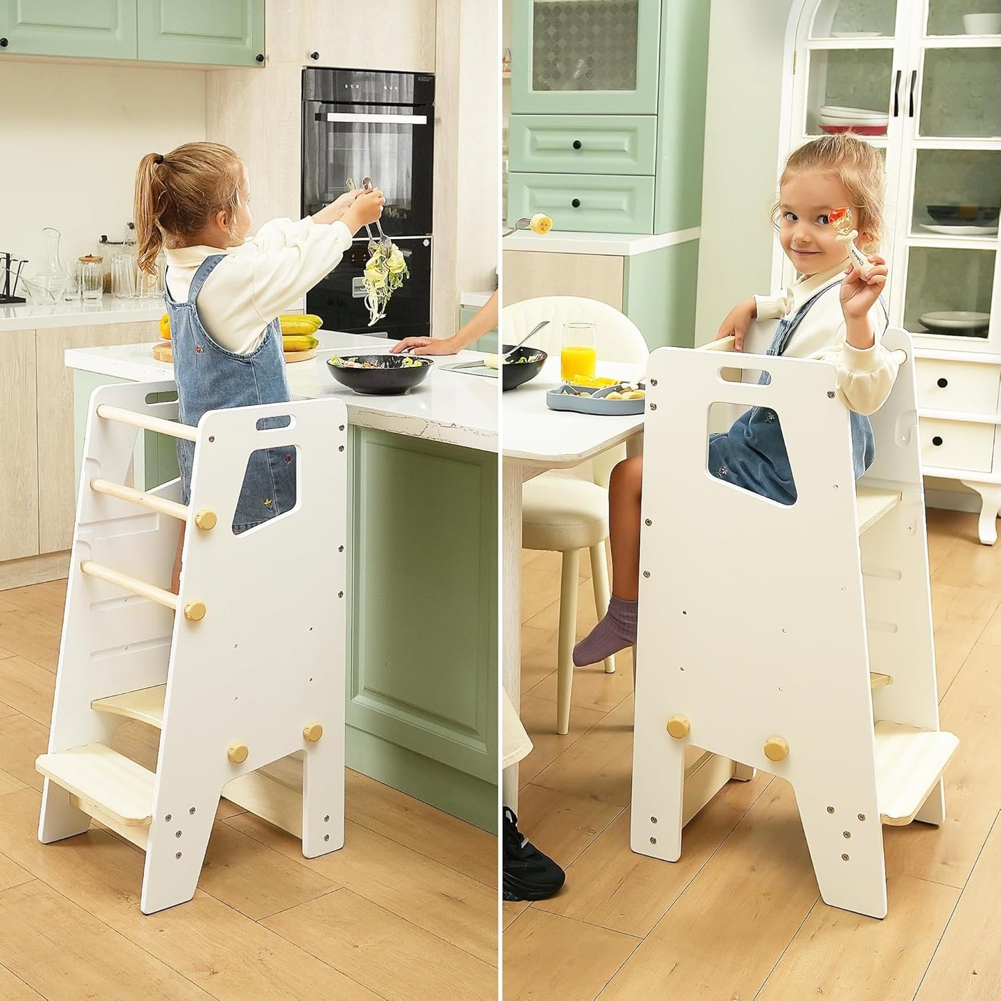 Montessori Toddler Tower with Seat for Safe Learning Fun