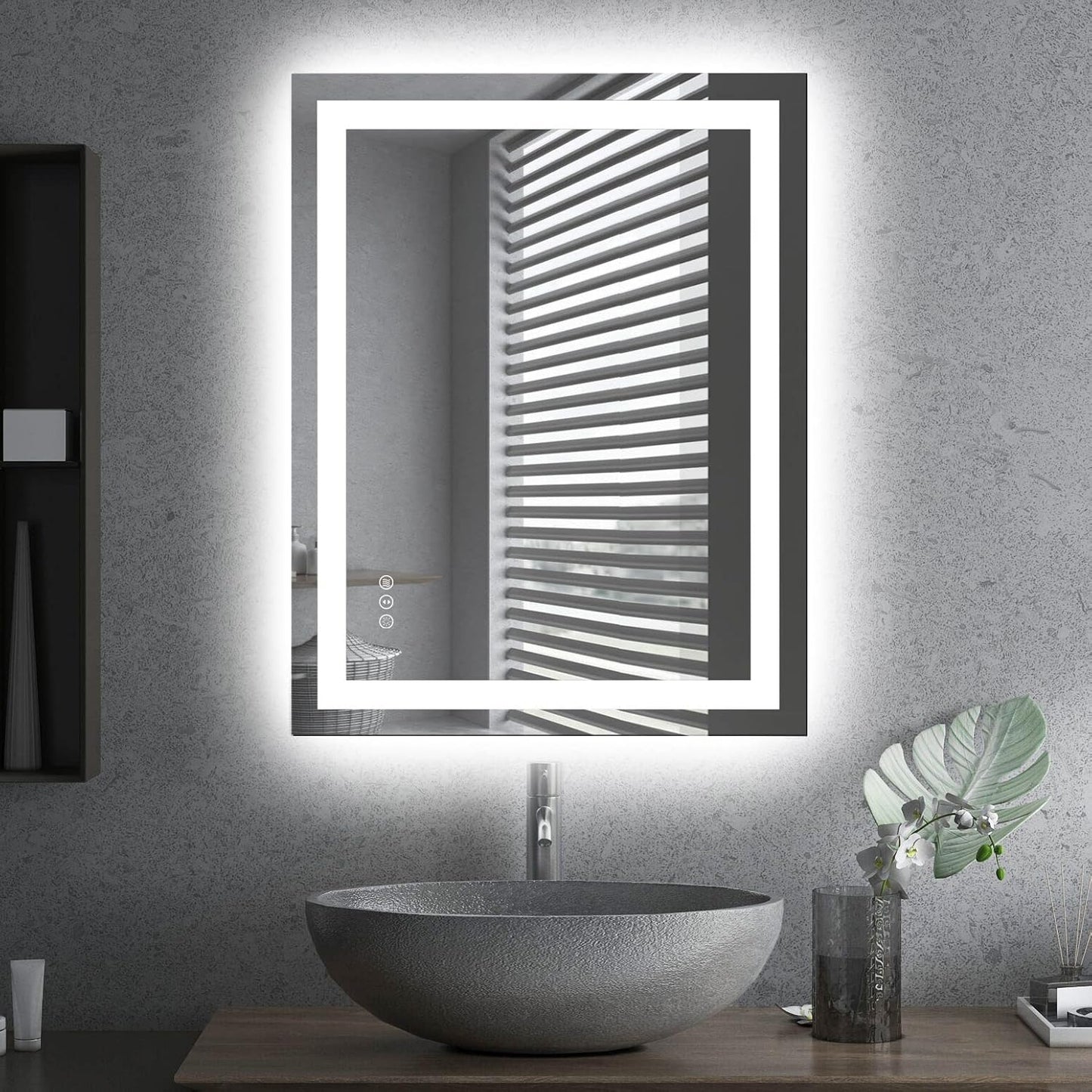 Amorho LED Bathroom Mirror with Front and Backlight Features