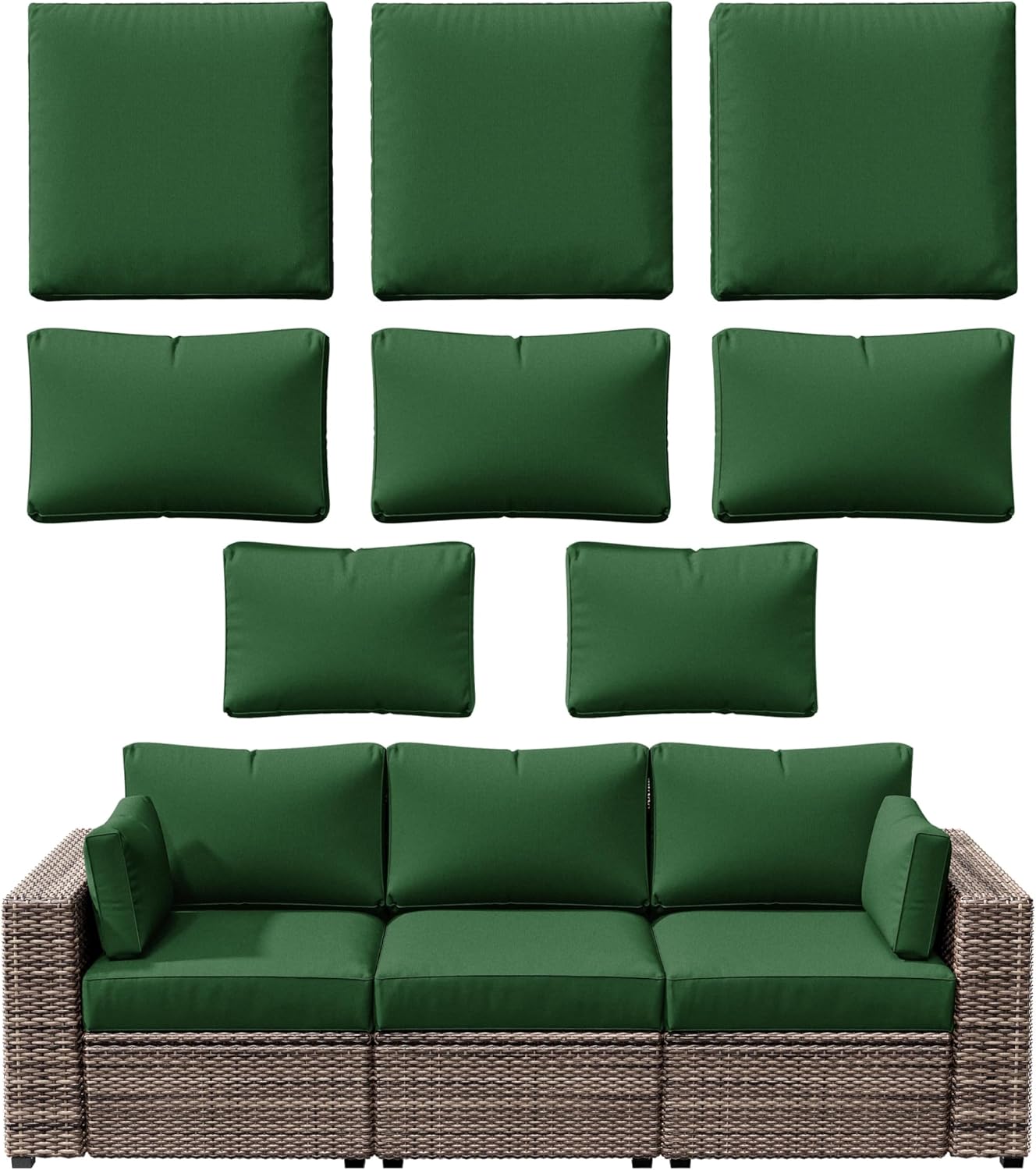 8p Outdoor Cushion Slipcovers for Rattan Sofa - Waterproof Covers