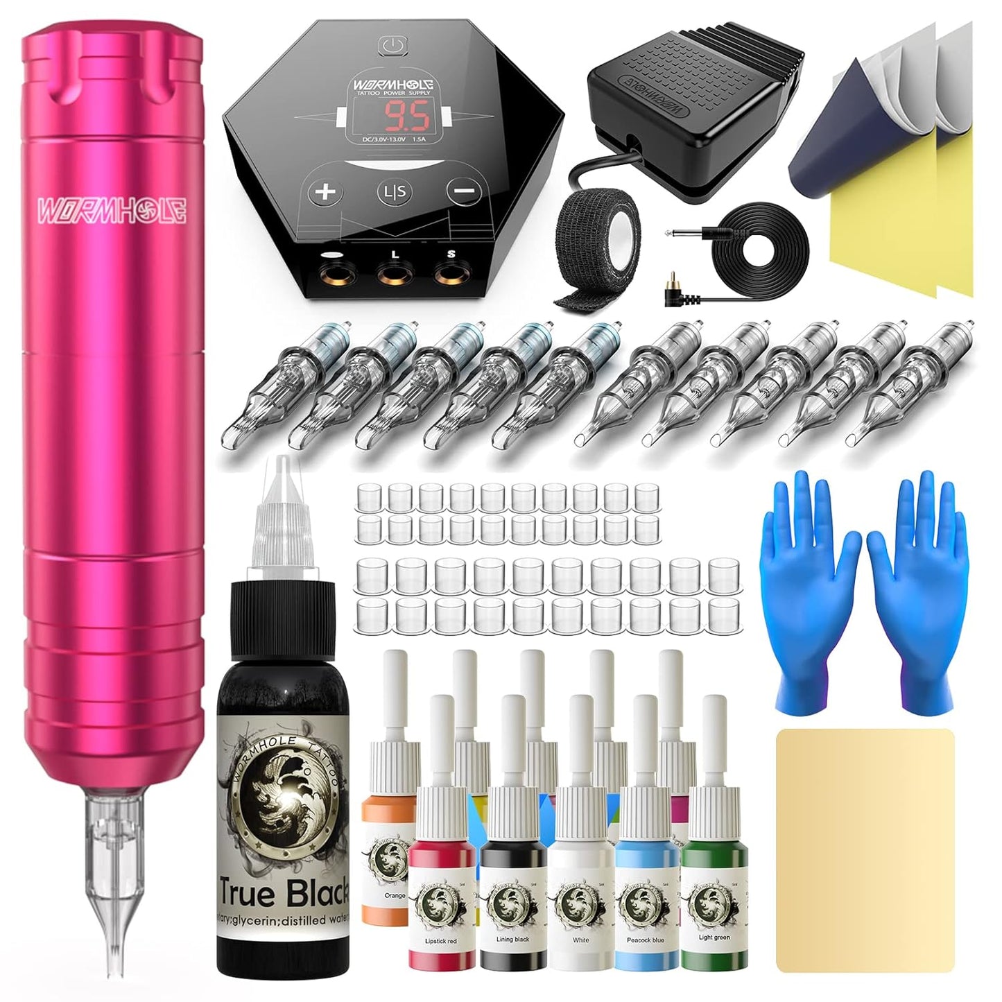 Wormhole Tattoo Machine Kit for Beginners - Complete Tattoo Supplies