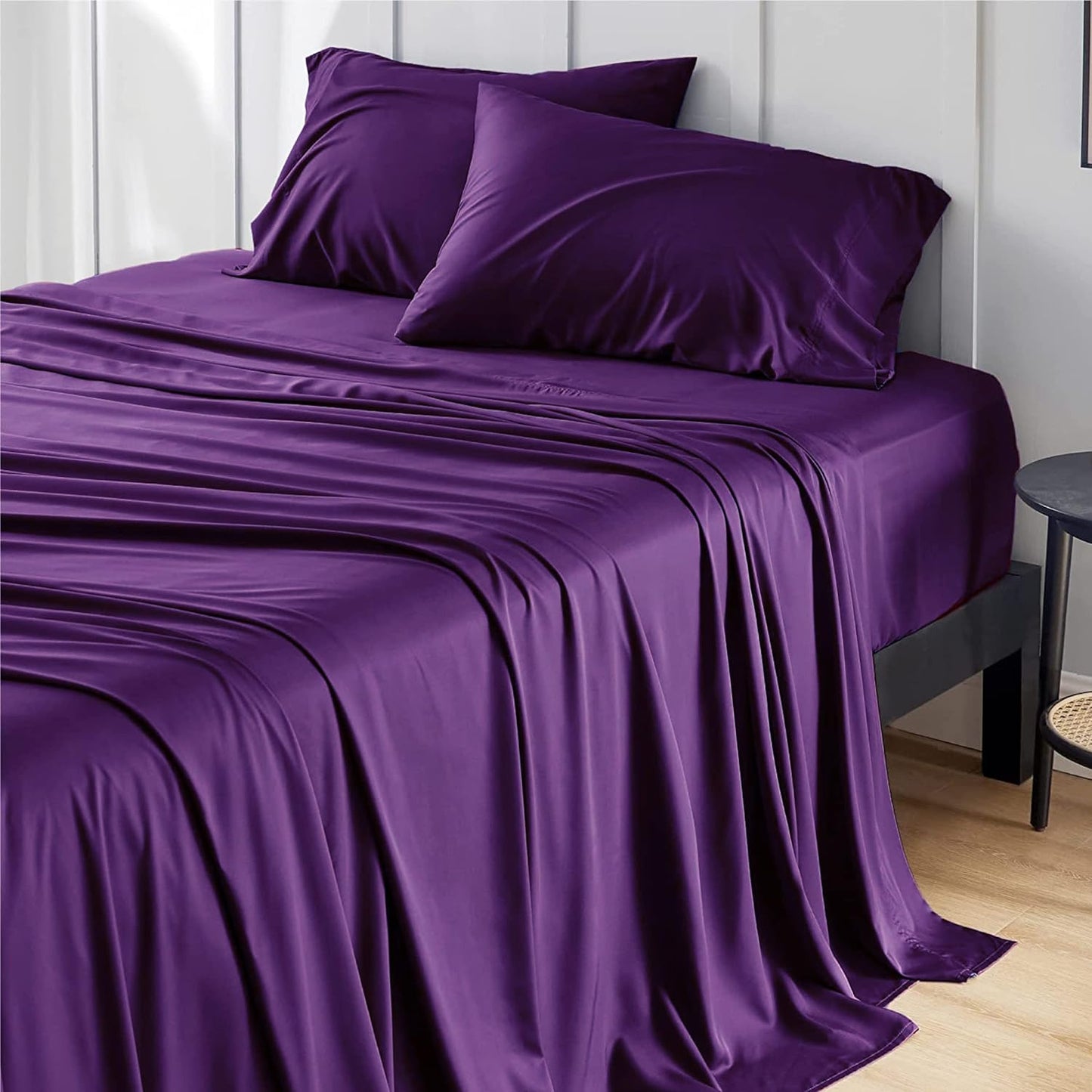 Cooling Queen Sheet Set for Hot Sleepers, Soft Bamboo Sheets