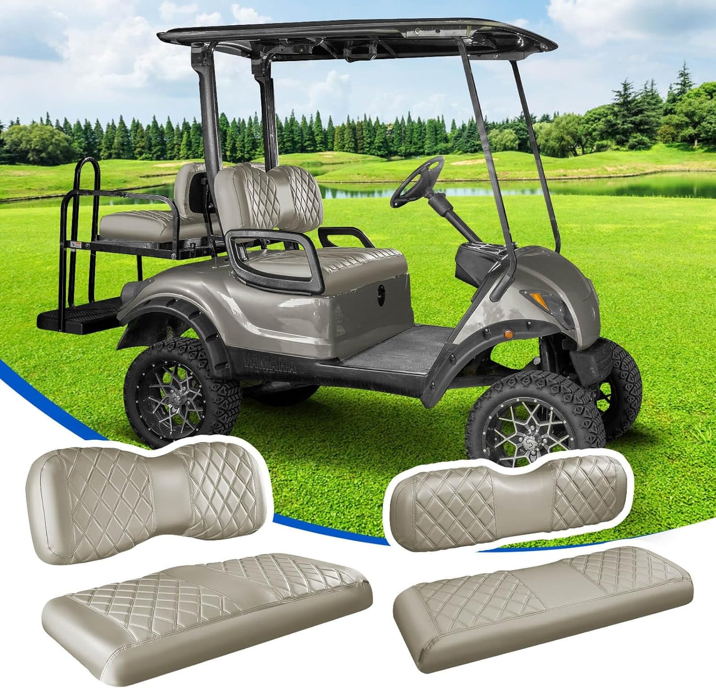 NOKINS Golf Cart Seat Covers Kit for Yamaha G29 Drive2 Models