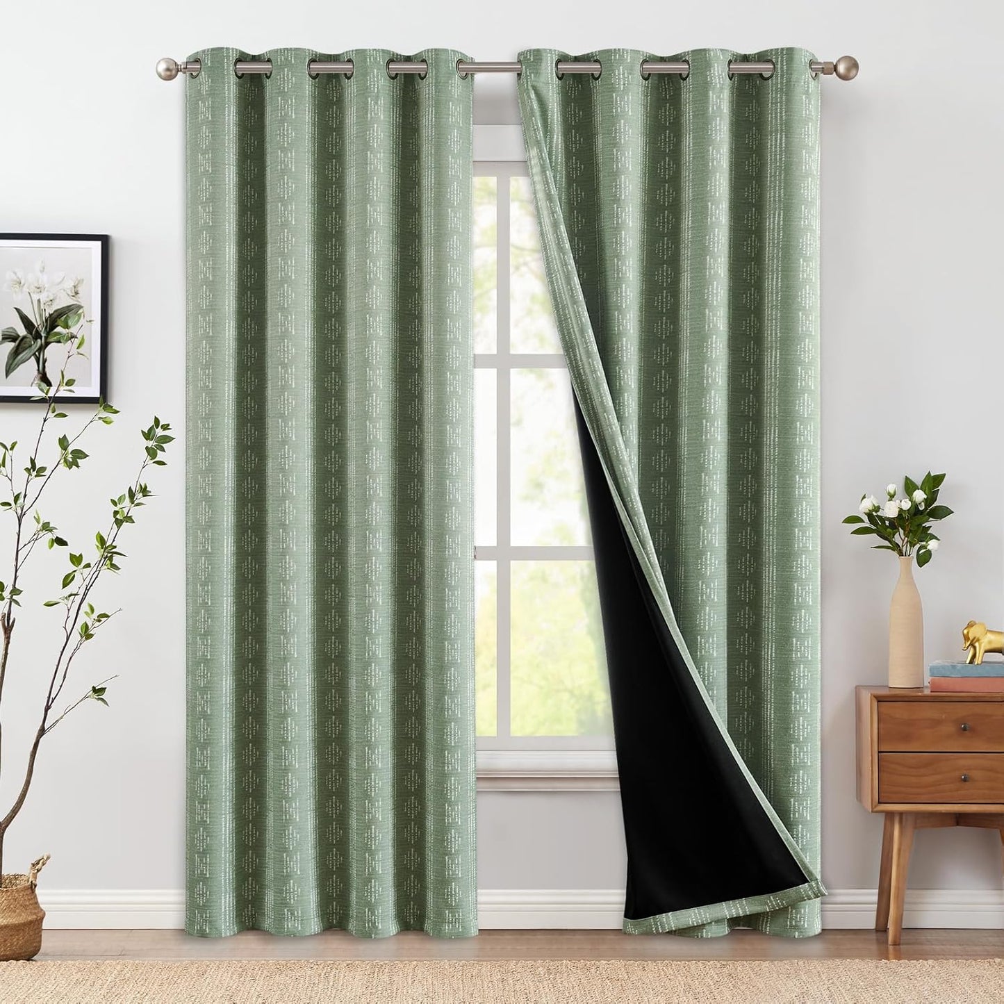 95% Blackout Boho Curtains for Bedroom - Stylish Room Darkening Drapes