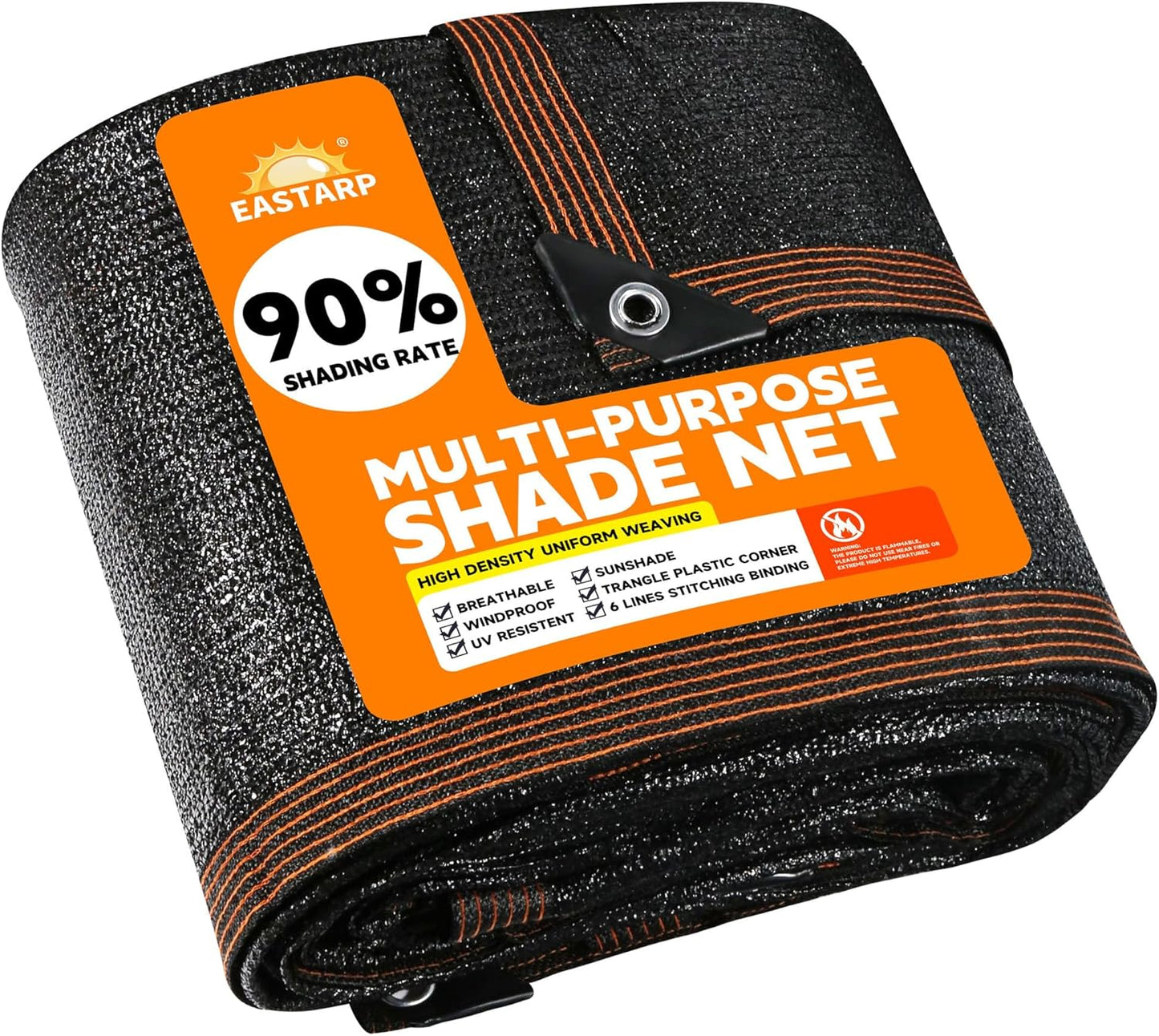 90% Shading Rate 20ftx20ft Black Shade Cloth for Plants Cover